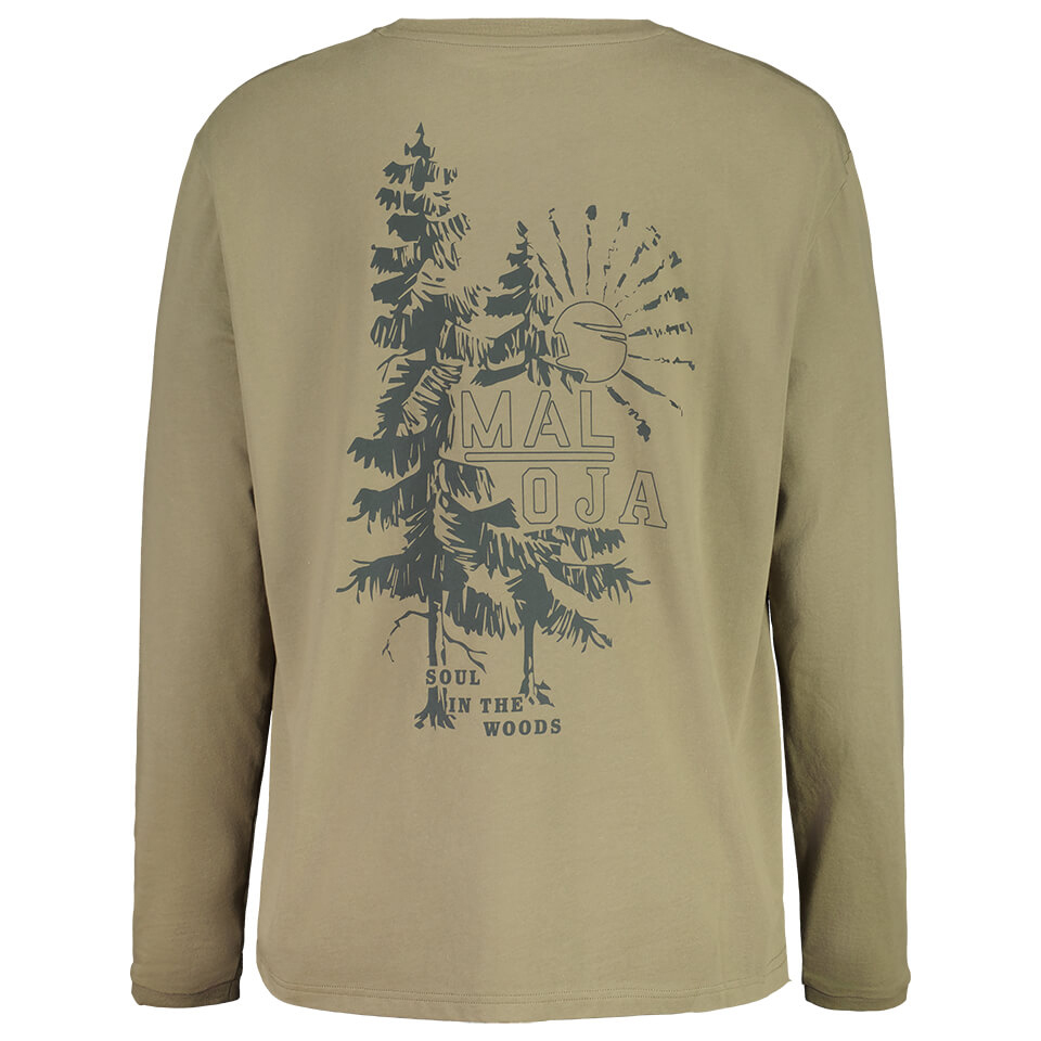 【MALOJA】男有機棉長袖上衣 / 23MA36502-[橡木綠、夜晚黑]