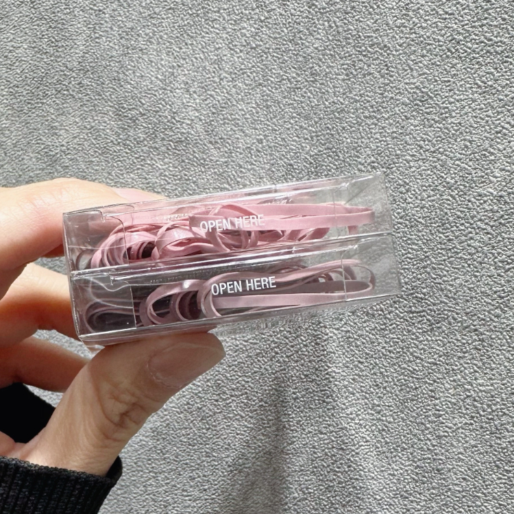 韓國 TIETYP 莫蘭迪色彈性綁髮圈 2mm 雙入組 霧粉X乾燥玫瑰粉