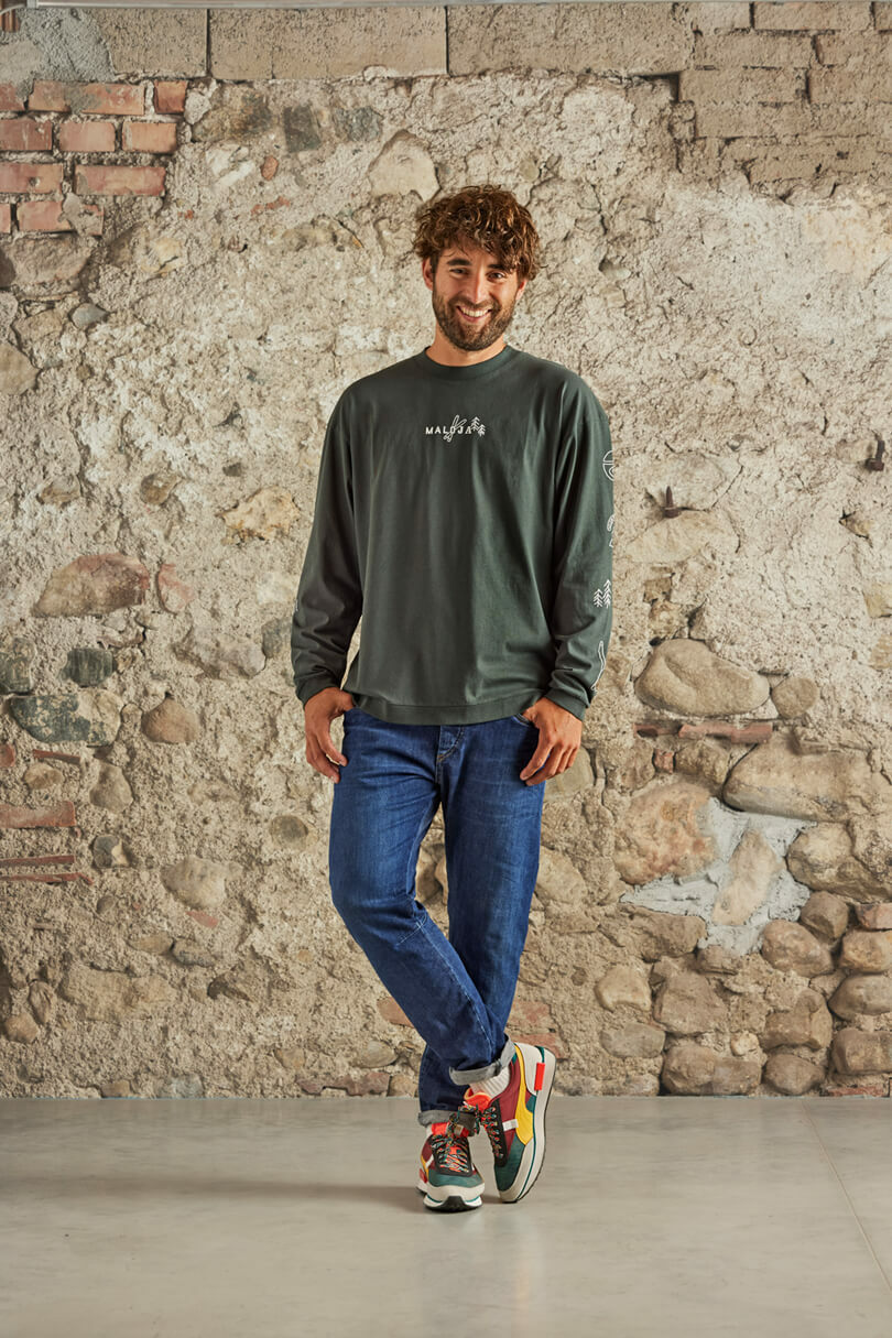 【MALOJA】男有機棉長袖上衣 / 23MA36510-[森林綠、夜晚黑]