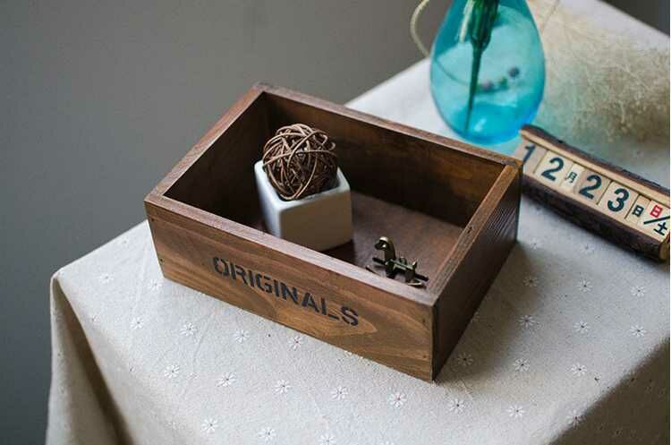 《3410》zakka桌面復古做舊陳列收納木盒