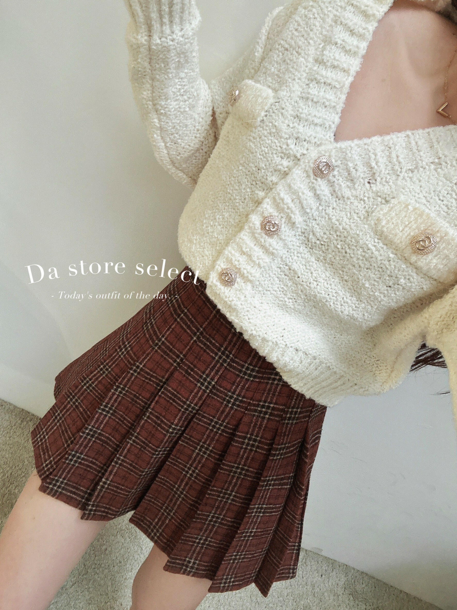 巴黎小香金扣開衫毛衣/三色