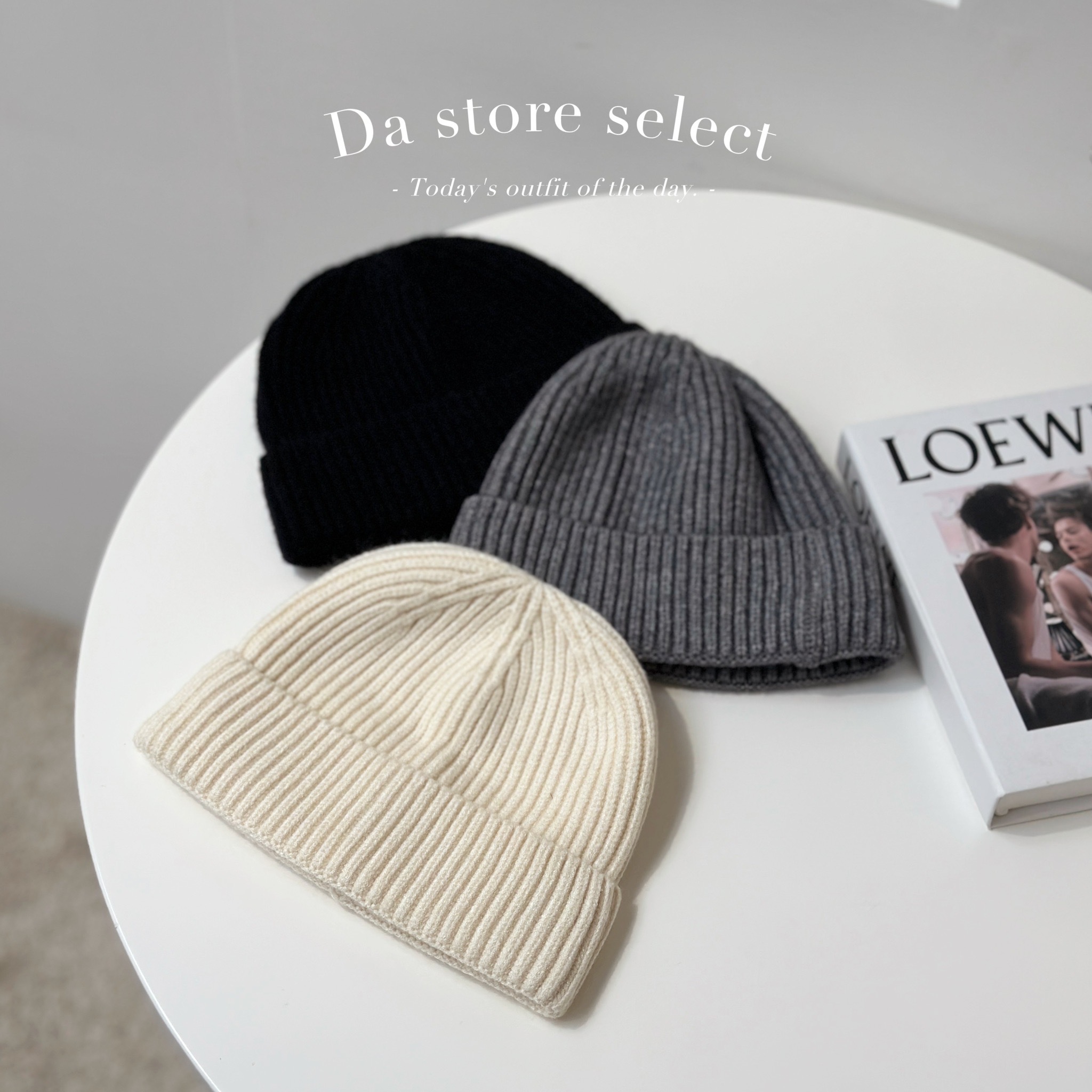 韓版短版針織毛帽/瓜皮帽/三色