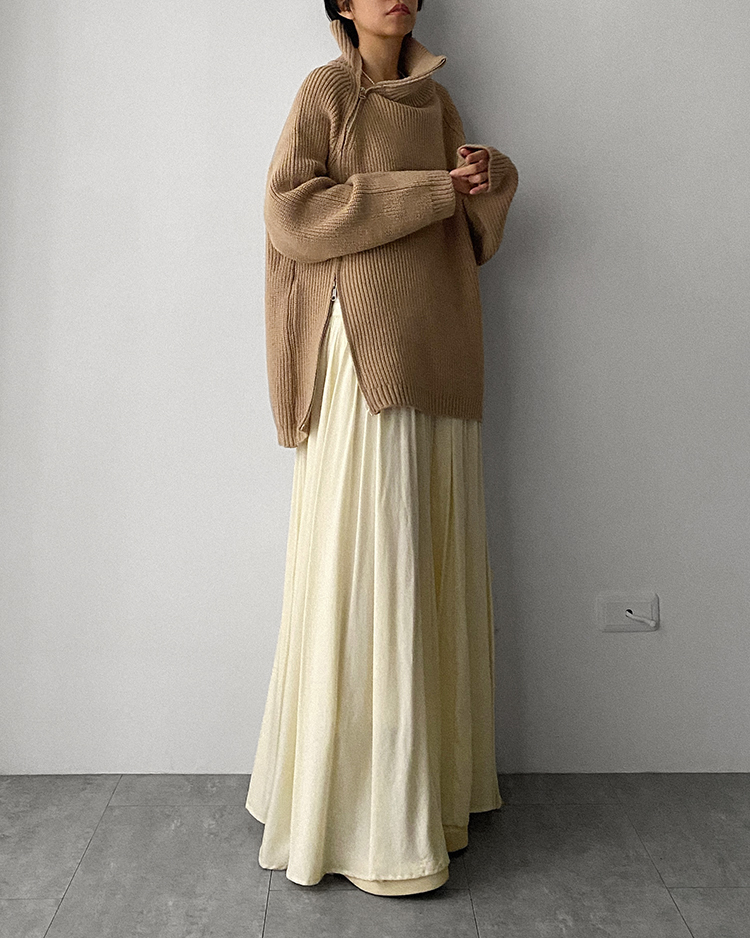 MFT-2437 雙拉鍊寬鬆毛衣 ᴍɪʟᴋᴛᴇᴀ