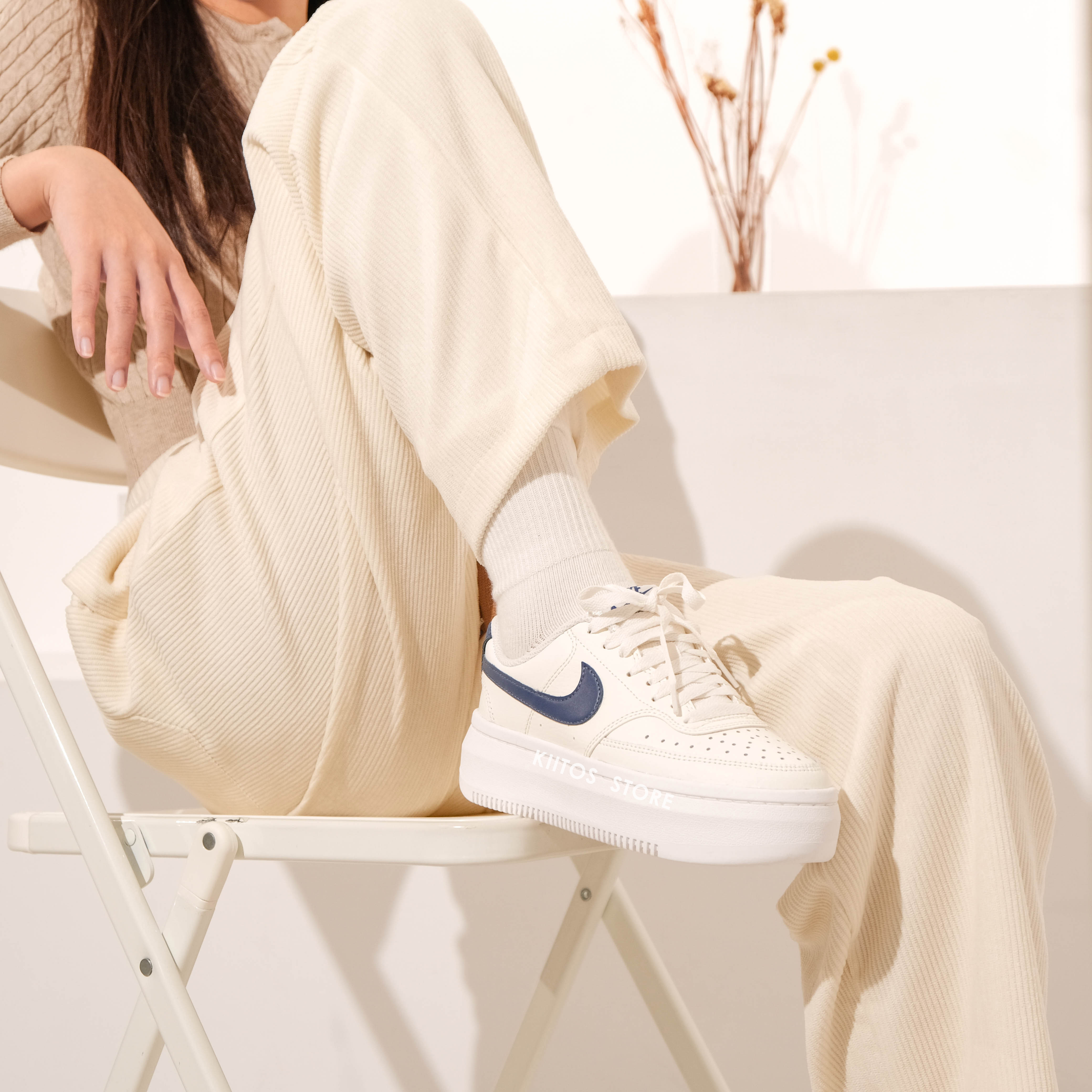 Nike Court Vision 1 Alta 奶油米藍 DM0113-102