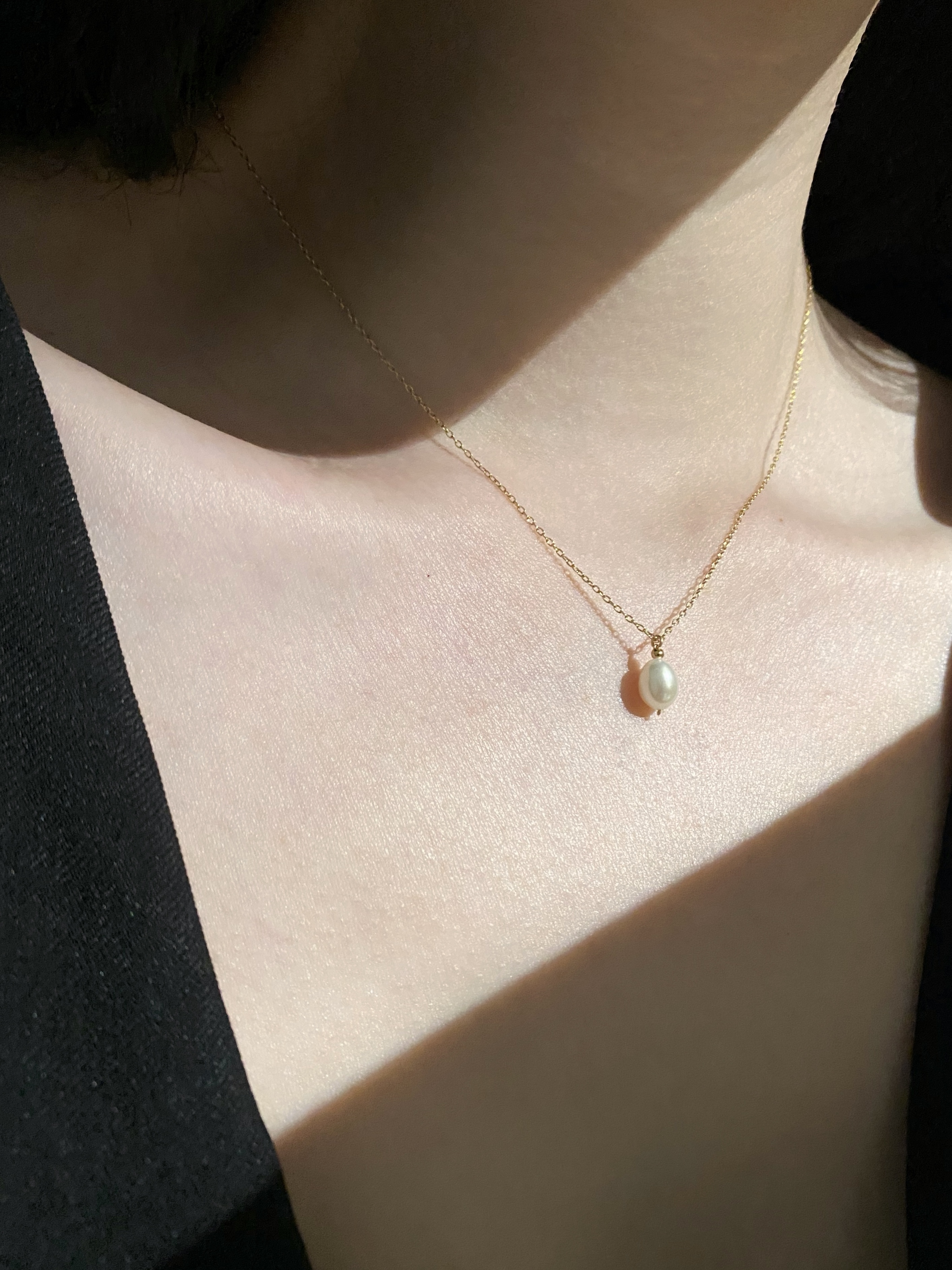 精緻小金珠珍珠項鍊