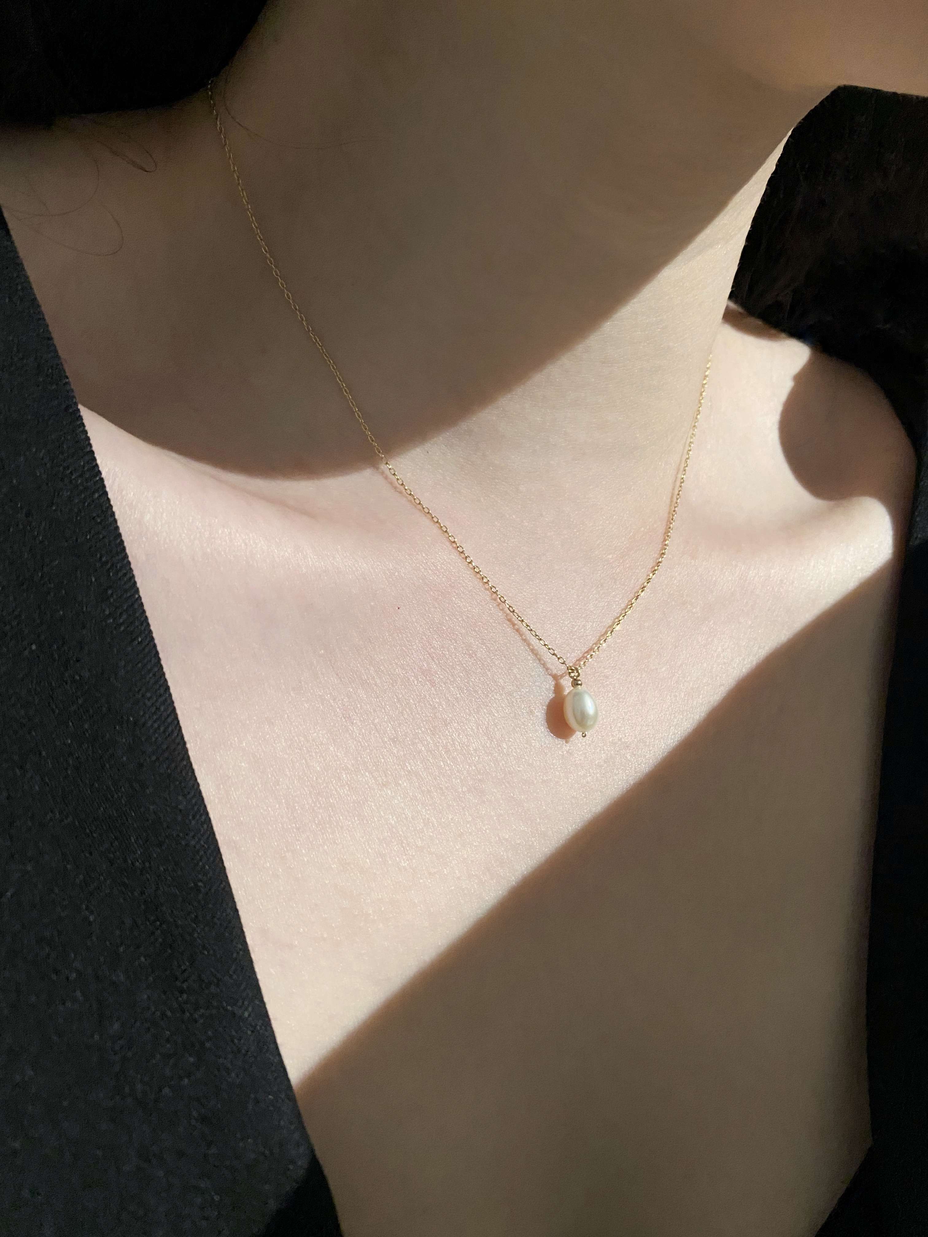 精緻小金珠珍珠項鍊