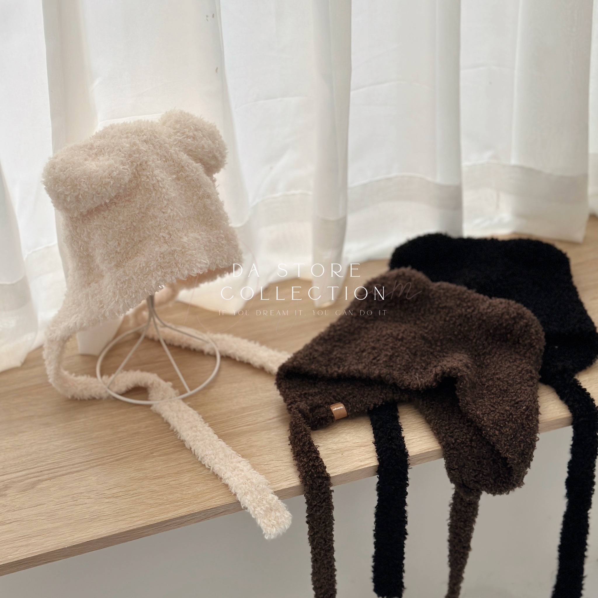 保暖毛毛小貓耳飛行帽/四色