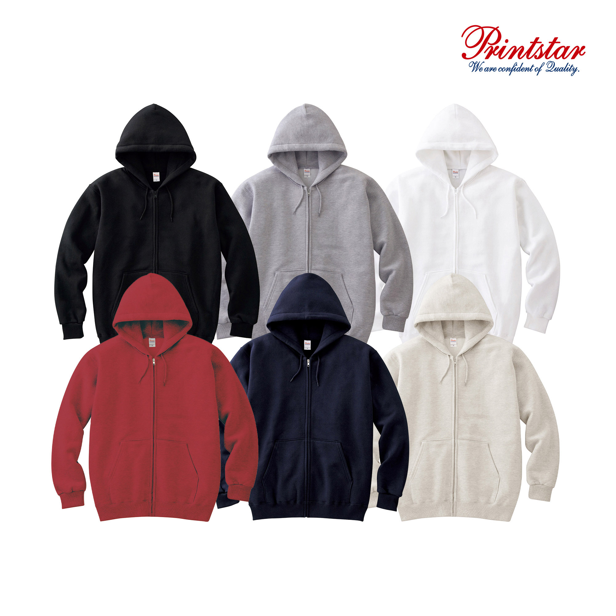 日本 Printstar 8.4oz 217 MLZ 全棉連帽拉鍊外套