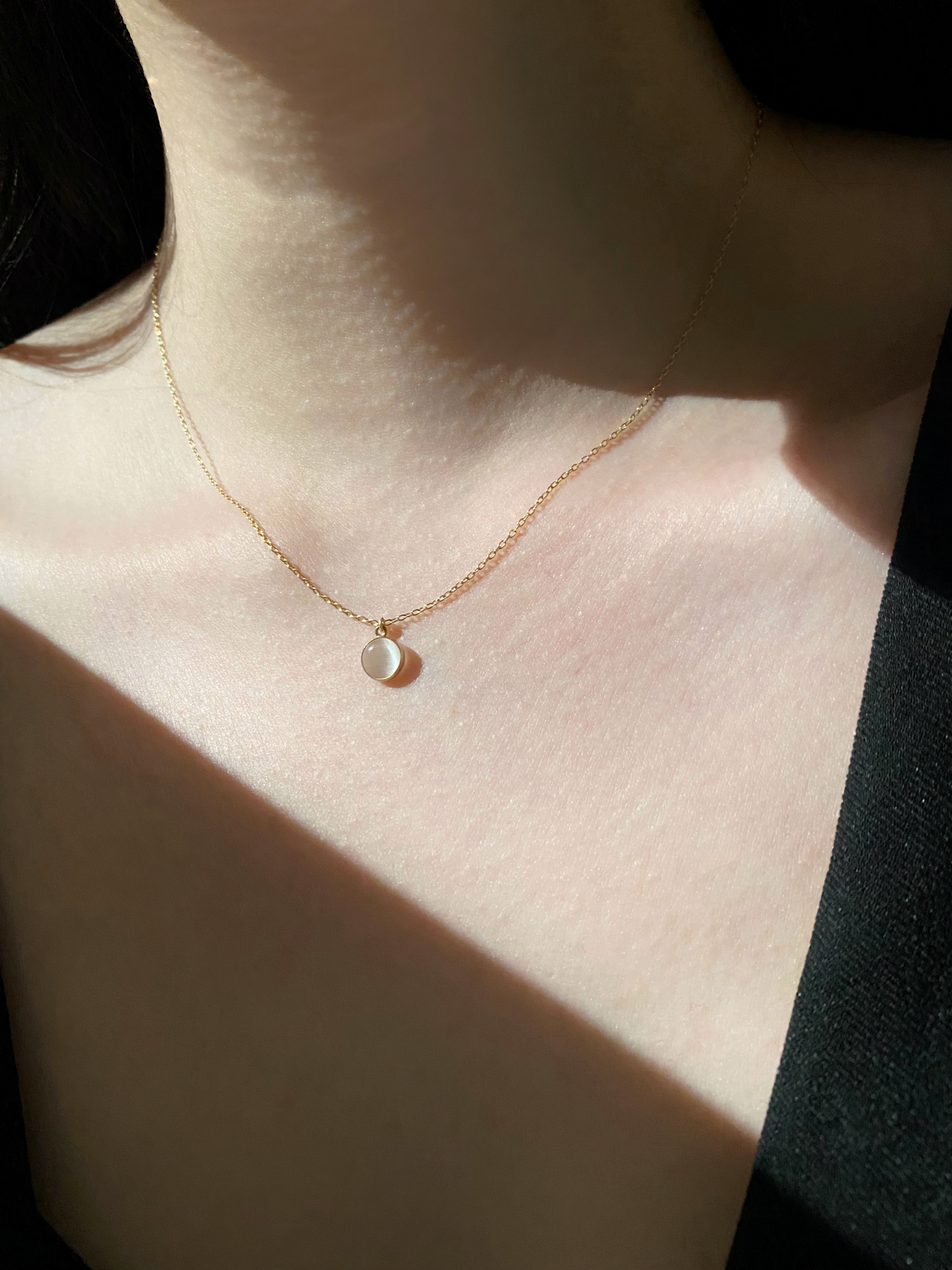 精緻白貓眼石項鍊