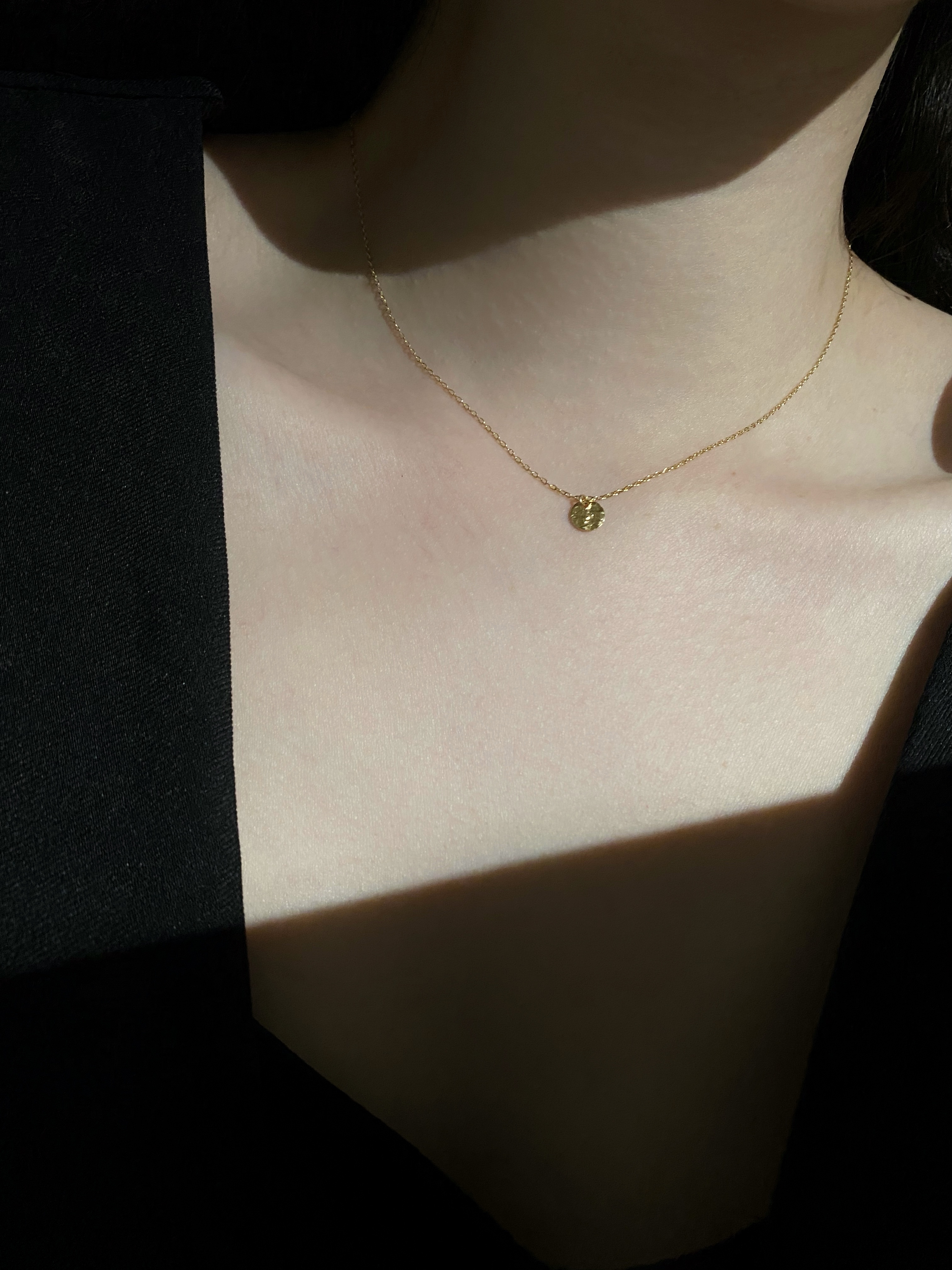 迷你敲拓圓牌項鍊