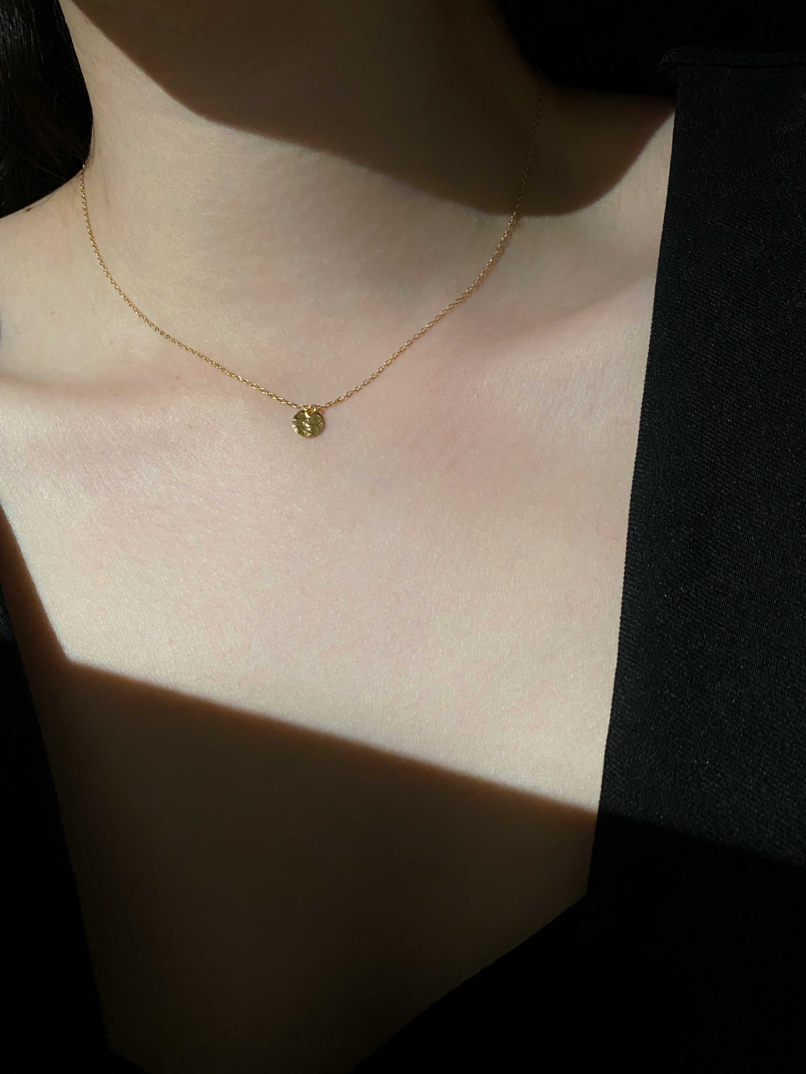 迷你敲拓圓牌項鍊