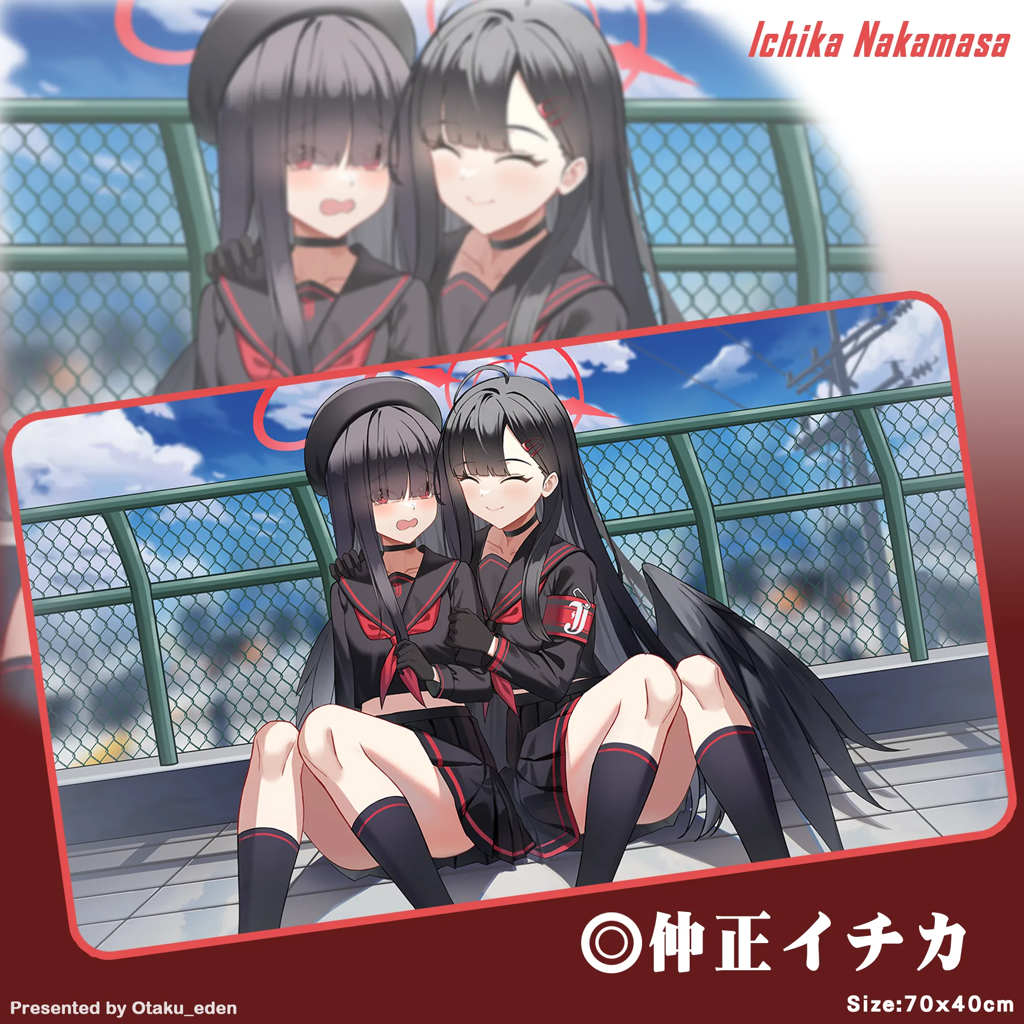 「ACG.GO」「同人代購」FF42 蔚藍檔案-仲正イチカ & モブちゃん 滑鼠.桌遊兩用墊---[momi]