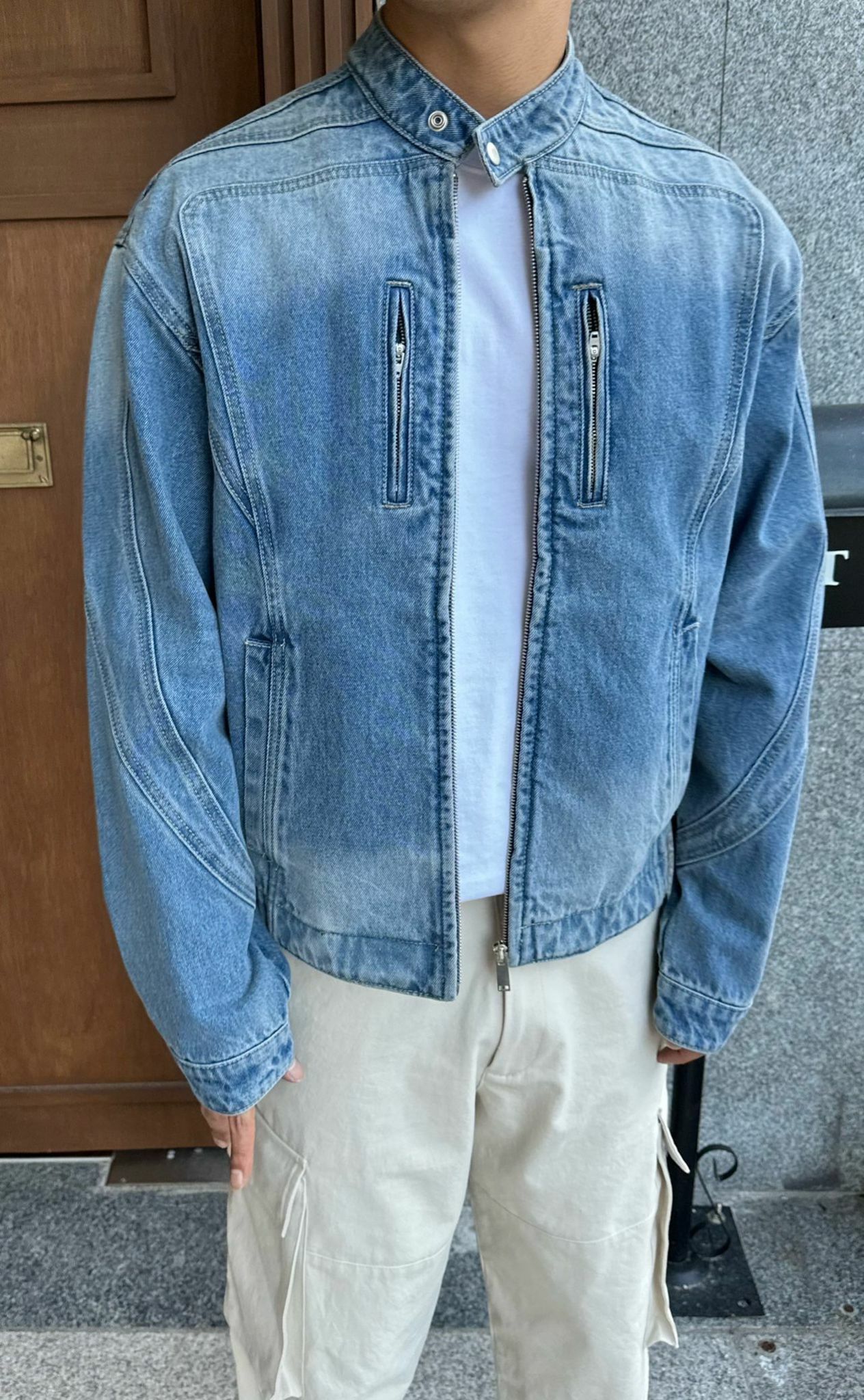 企領拉鍊牛仔褸 PEPPER-003JK