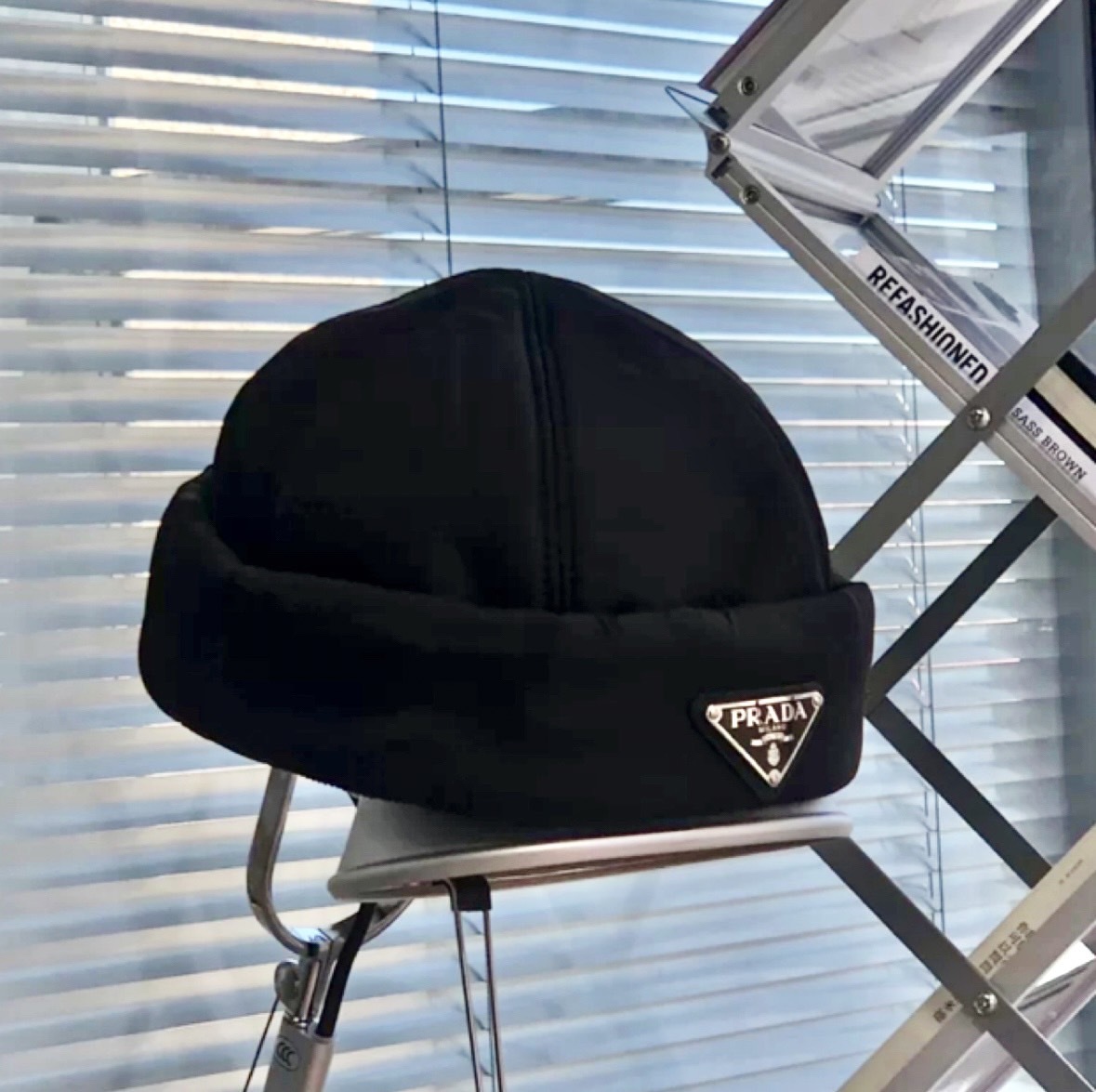 【PRADA】瓜皮帽 再生尼龍帽 2HC168-IYK-F0002