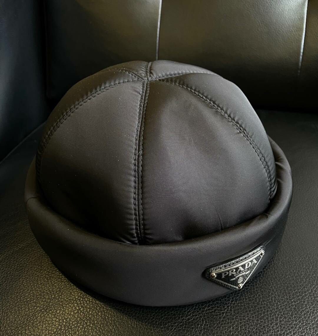【PRADA】瓜皮帽 再生尼龍帽 2HC168-IYK-F0002