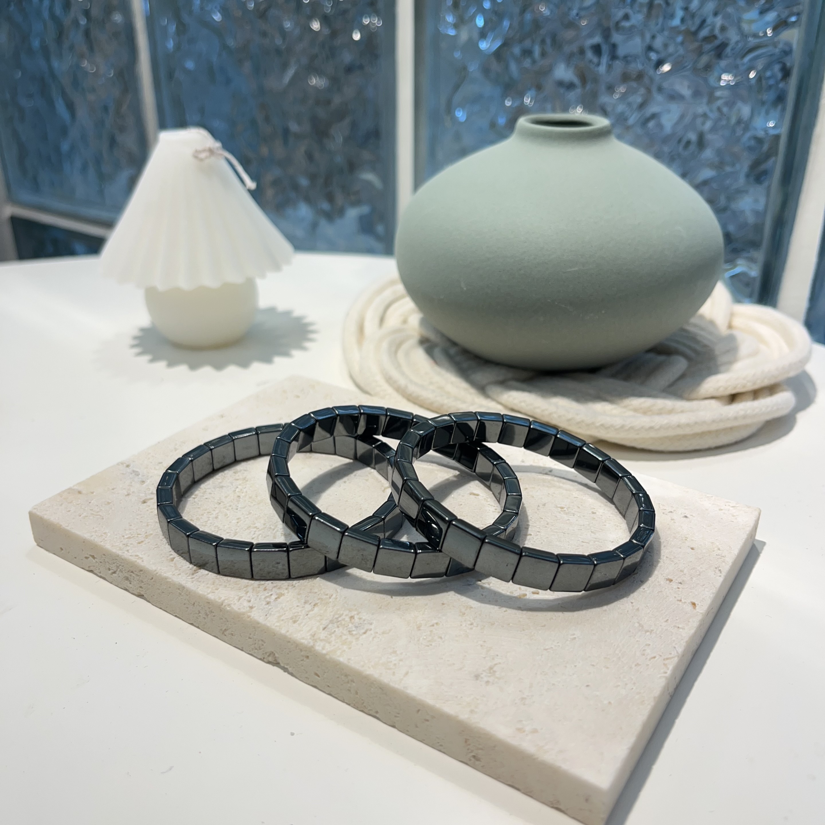 黑膽石方形手排 7+mm