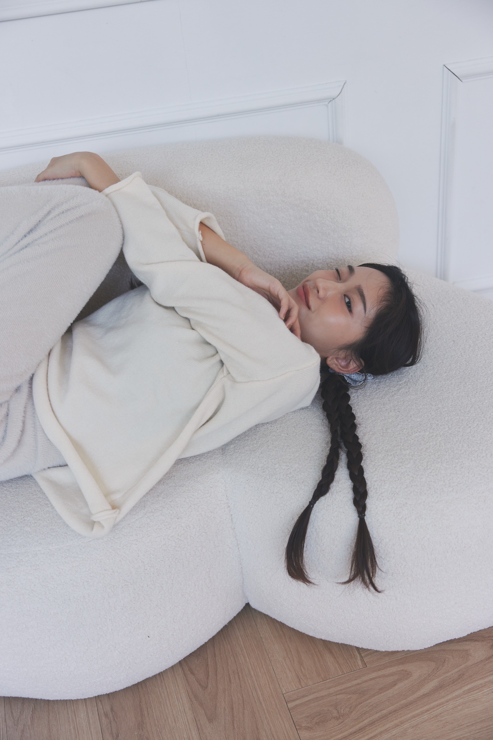 軟Q奶油捲捲邊毛衣