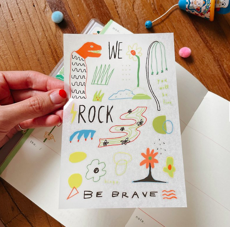 勇敢一點 轉印貼紙 感壓貼紙｜馬卡龍腳趾