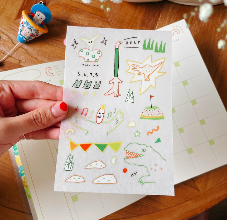 森林音樂會 轉印貼紙 感壓貼紙｜馬卡龍腳趾