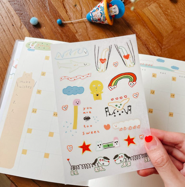 戀愛了 轉印貼紙 感壓貼紙｜馬卡龍腳趾