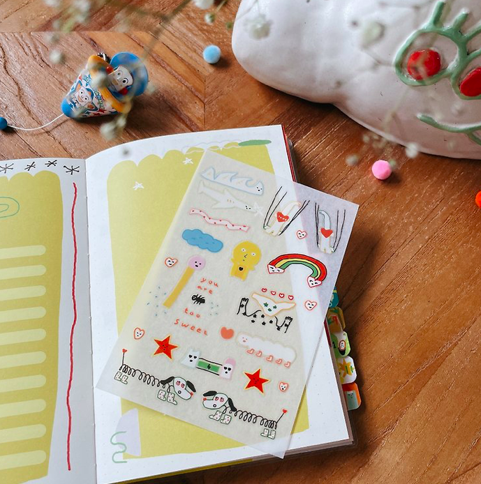 戀愛了 轉印貼紙 感壓貼紙｜馬卡龍腳趾