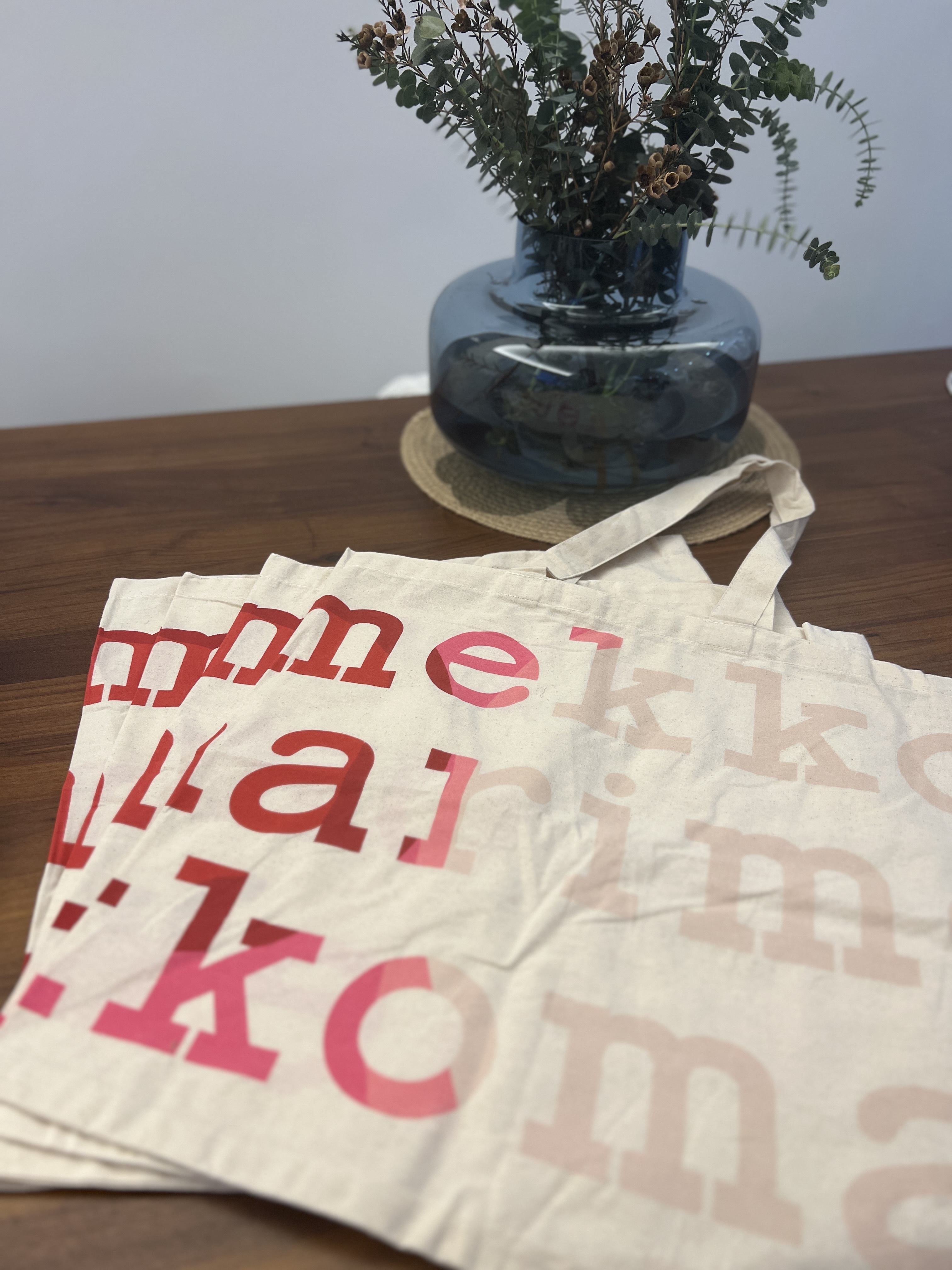 正方形Tote | 粉紅漸變色monogram