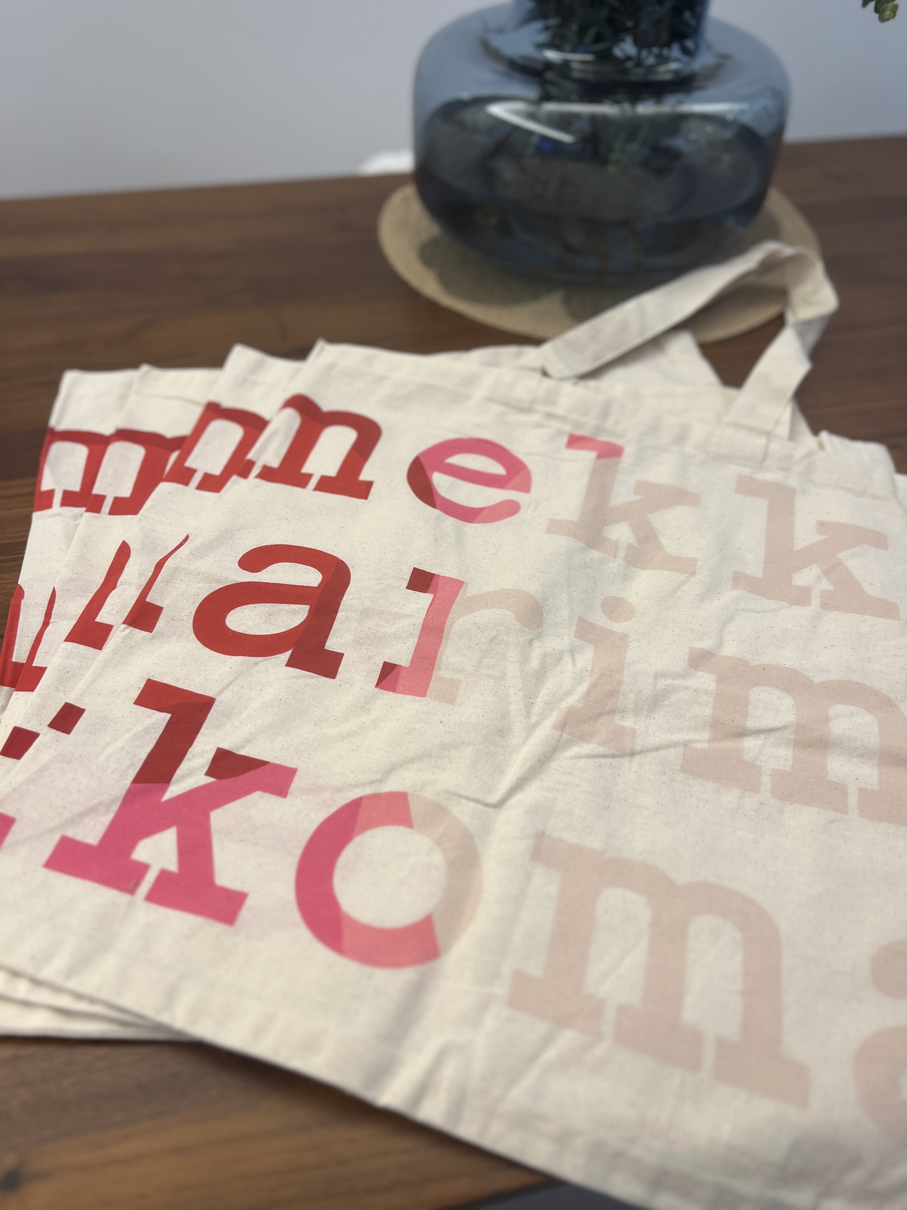 正方形Tote | 粉紅漸變色monogram