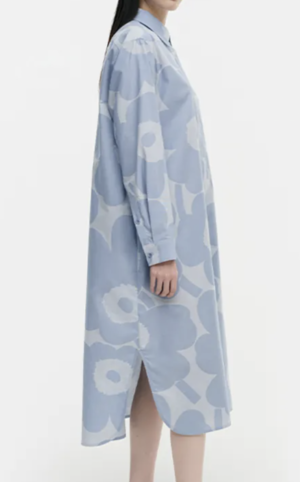 代購現貨｜Marimekko 粉藍色oversize Unikko長恤衫裙