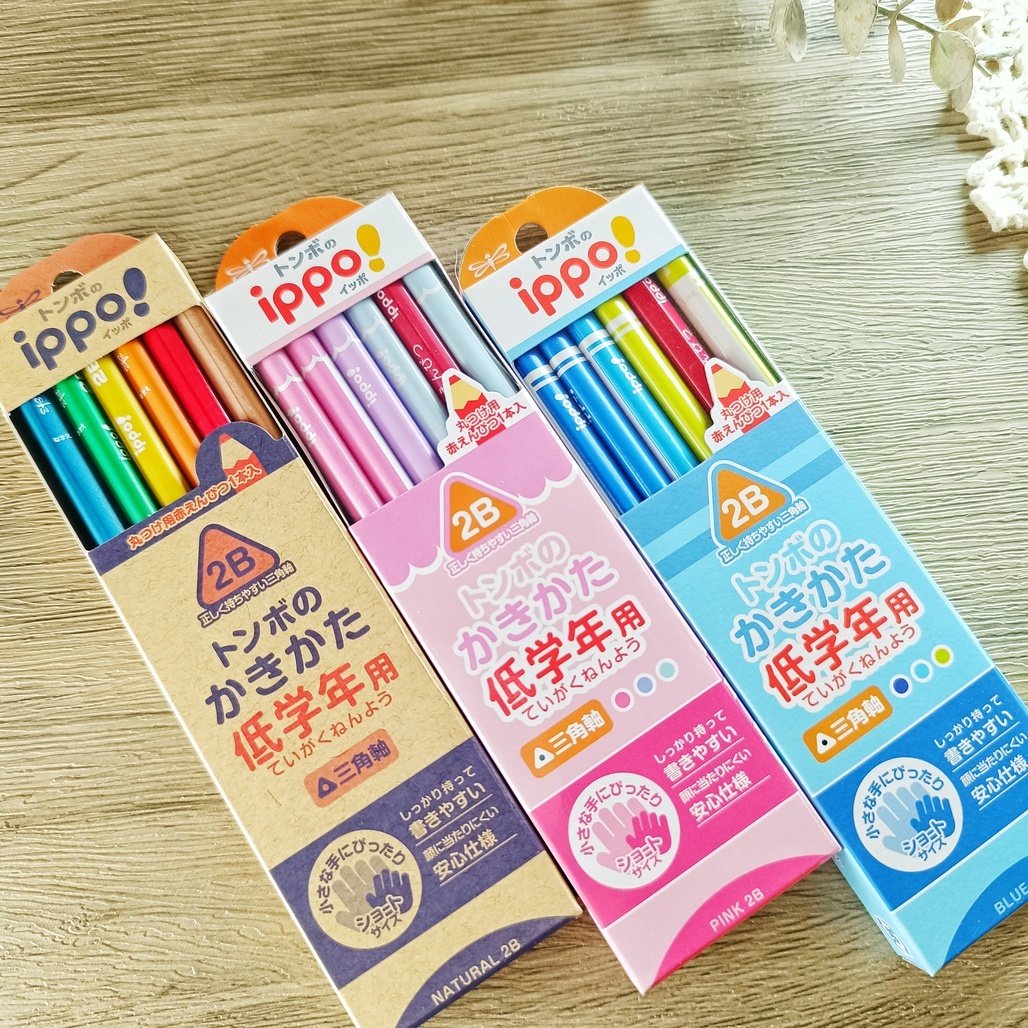 日本TOMBOW 蜻蜓．ippo低年級小學生專用2B鉛筆 三角軸