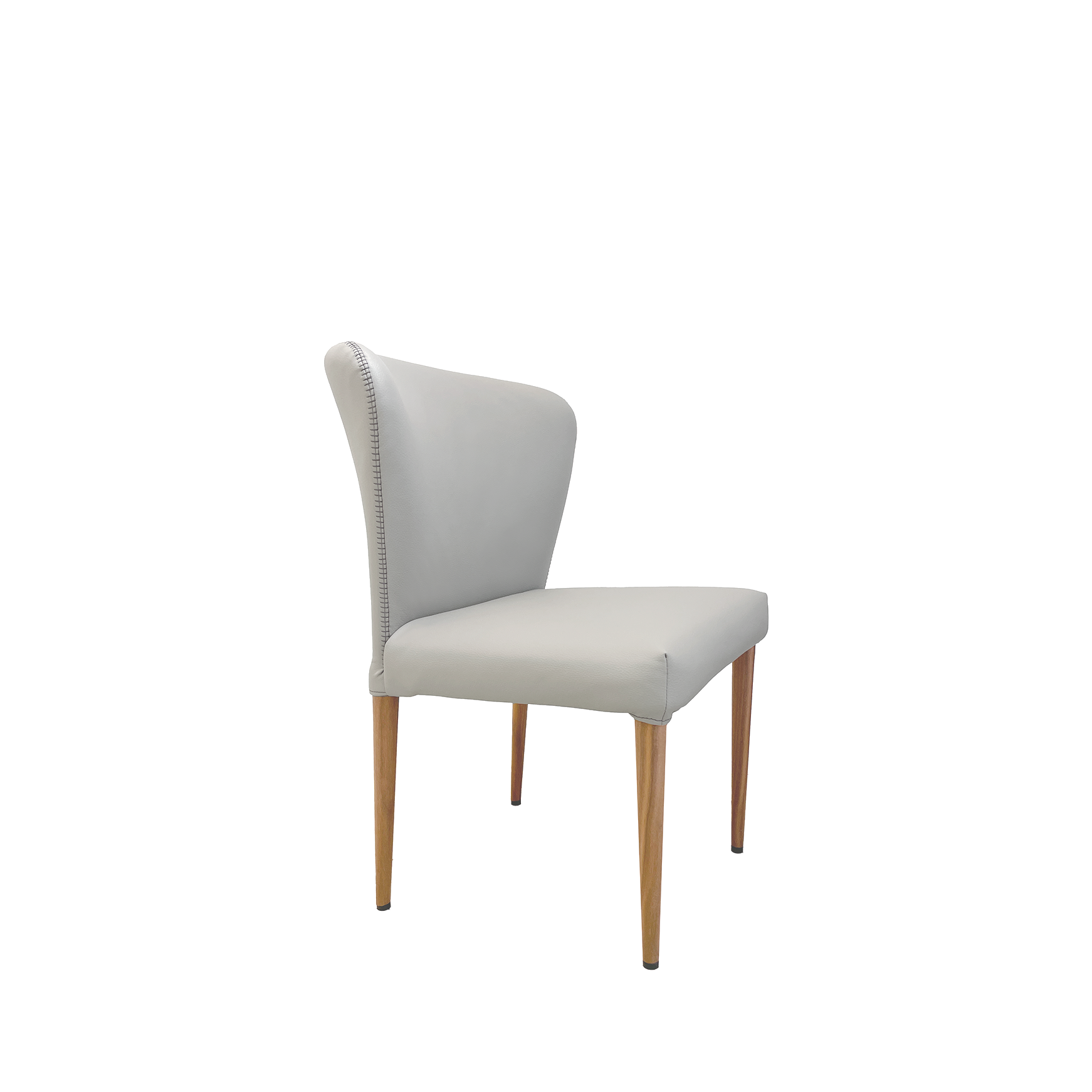 Anne 高耐磨科技皮餐椅/白橡色腳 - 白灰色