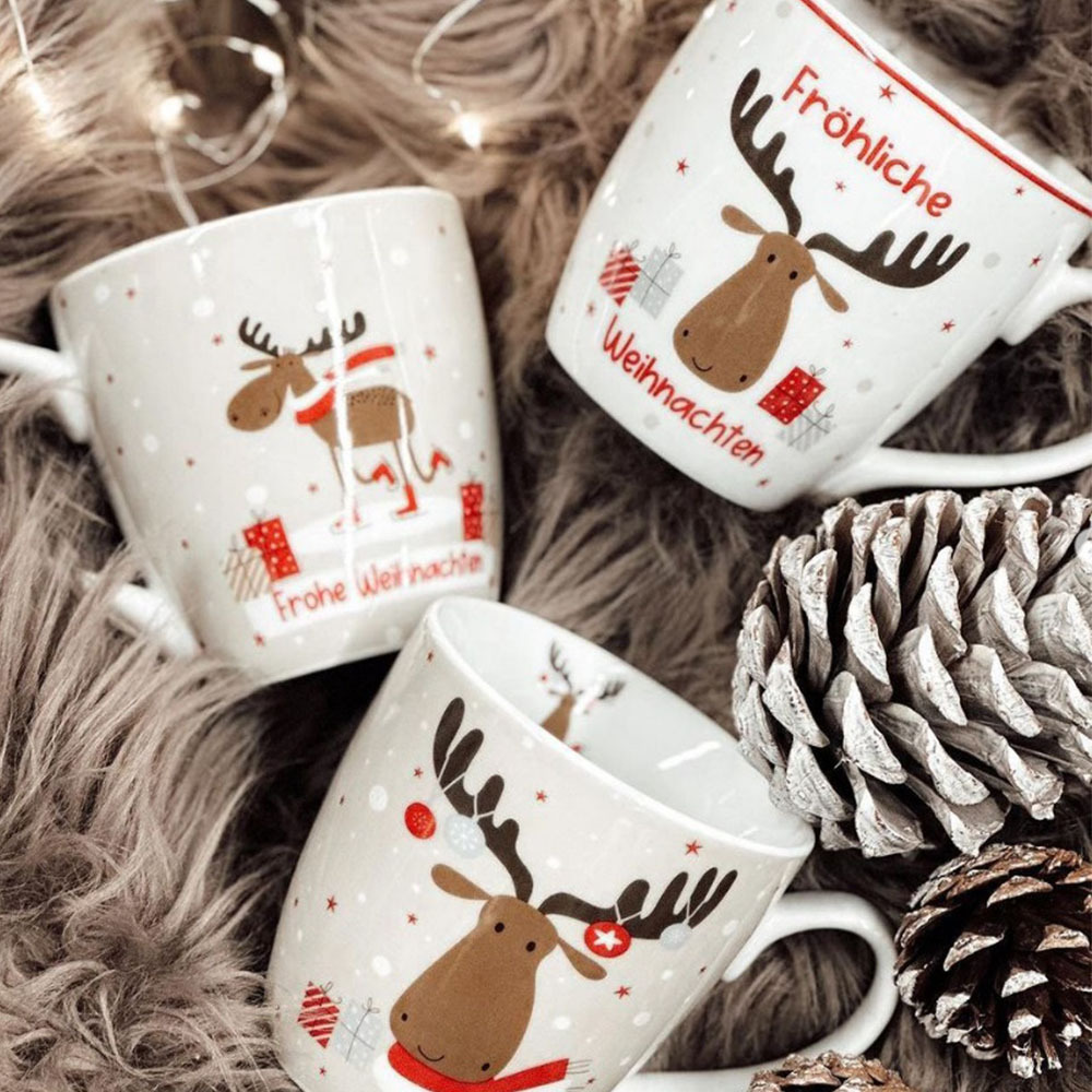 德國Boltze 麋鹿馬克杯3入