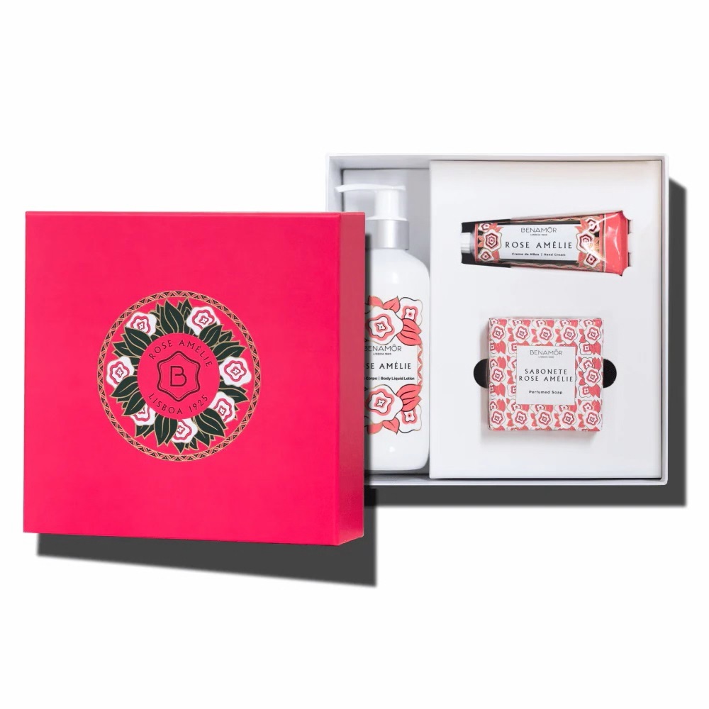 Benamor 玫瑰阿梅莉系列身體保濕乳液禮盒 (身體乳液 + 護手霜 30ml + 香皂 100g)
