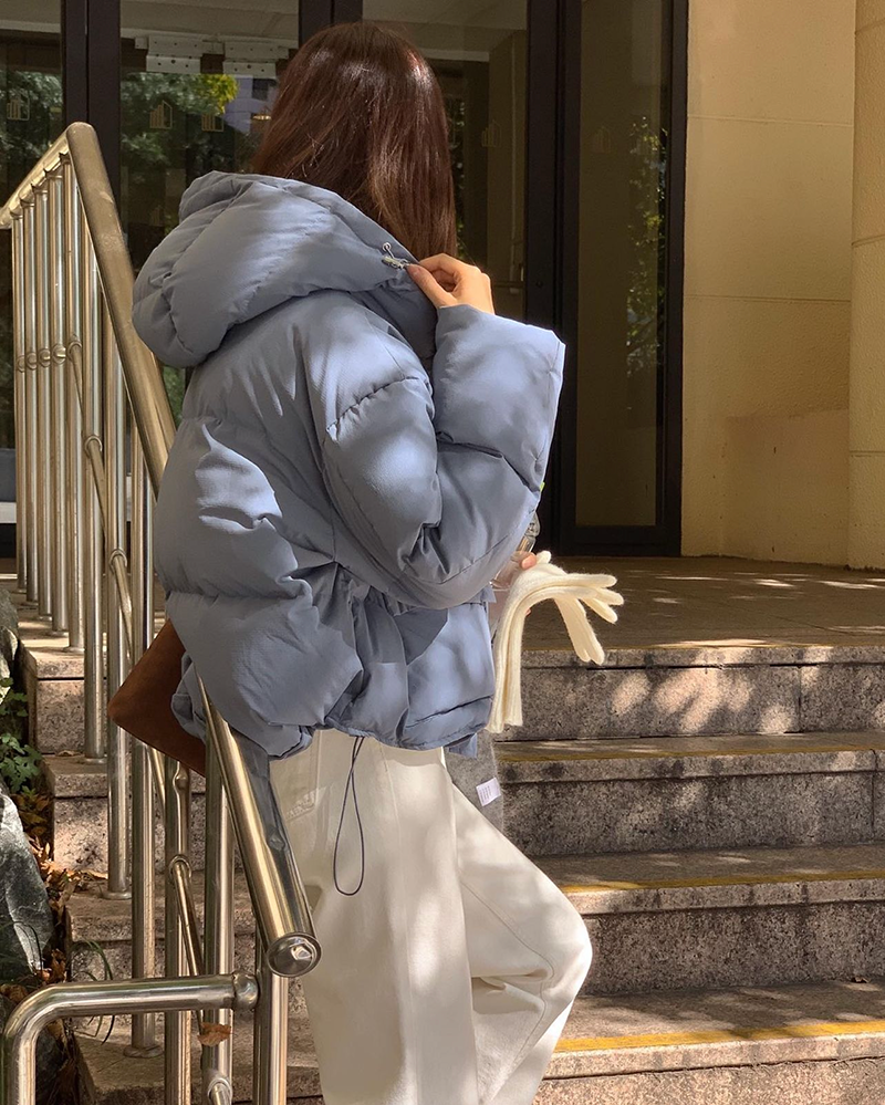 [現貨] 短版Puffy暖暖羽絨外套 [ 藍色 / Free ]