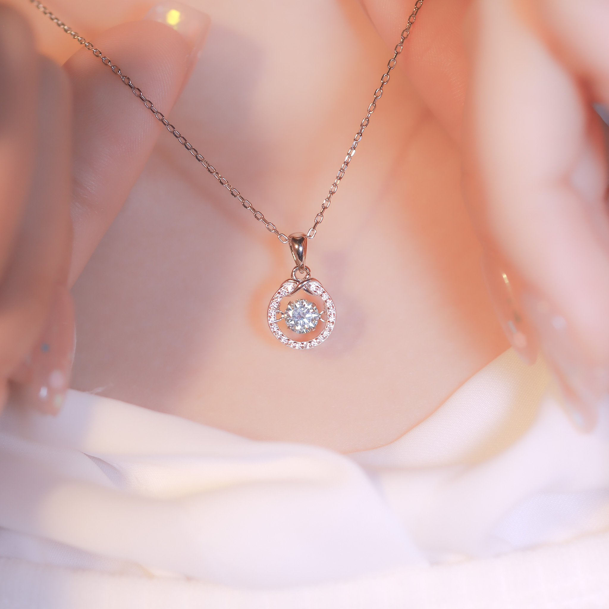 | 925 Silver・White Gold・Rose Gold | Dancing Endless Story Necklace（Silver / Rose Gold） | NE1015 |