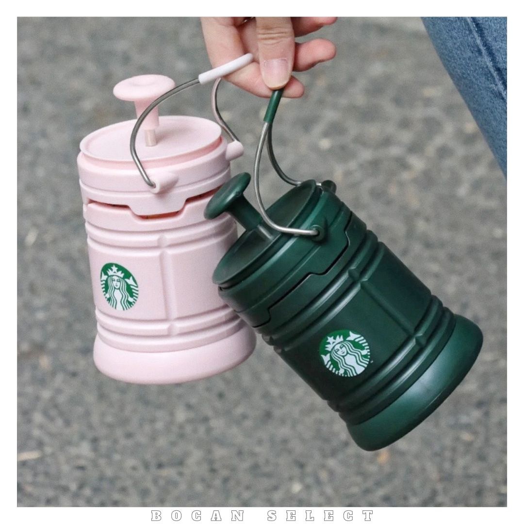 星巴克 STARBUCKS 露營必備 露營燈 夜燈 軍綠色 粉色