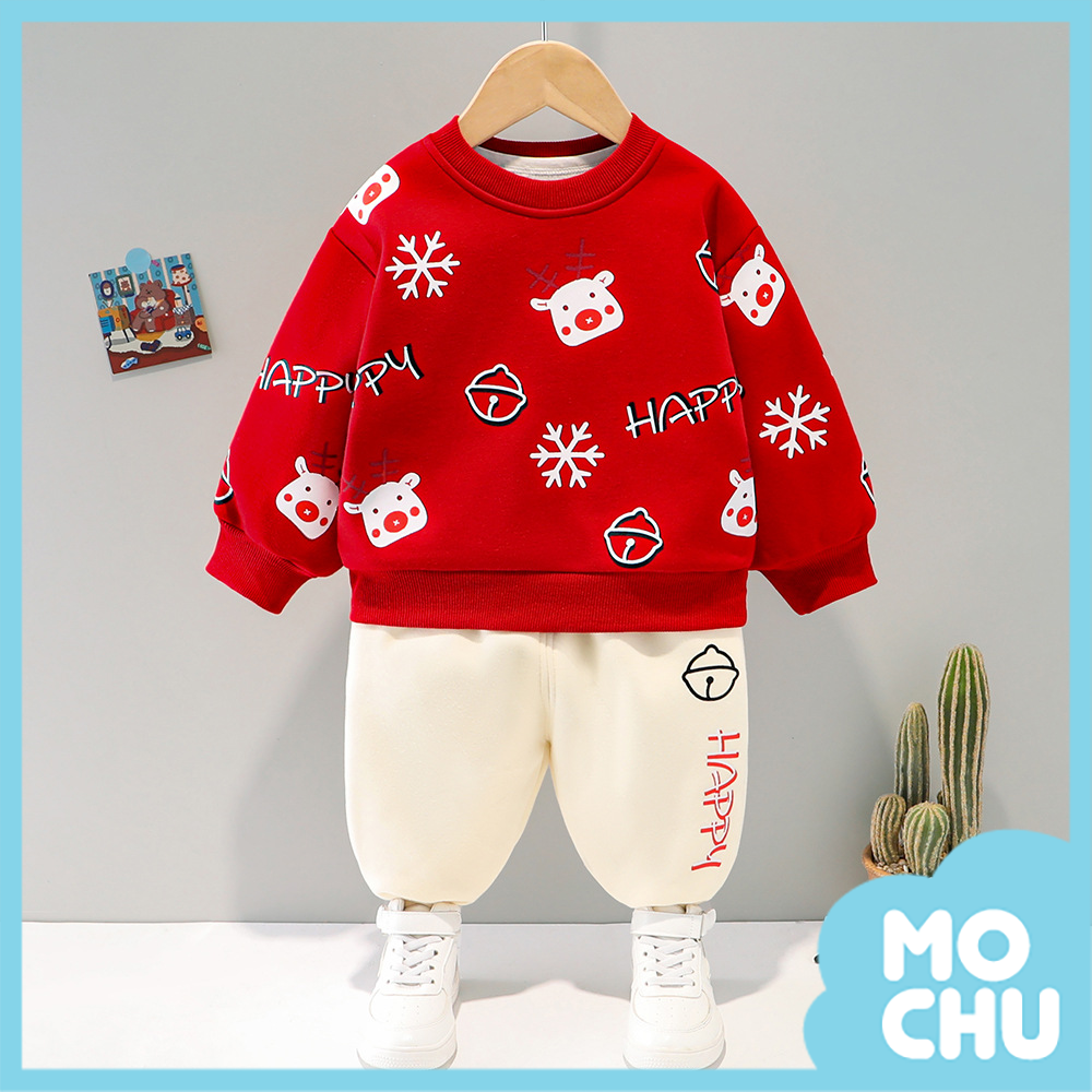 快樂鹿角小豬豬加絨套裝(三色)