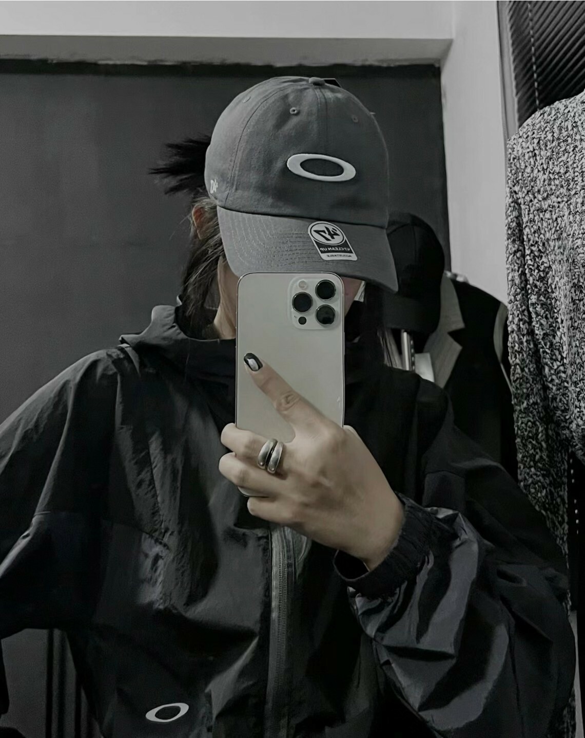 Oakley x 47 brand cap 質感水洗黑灰老帽 Clean Fit