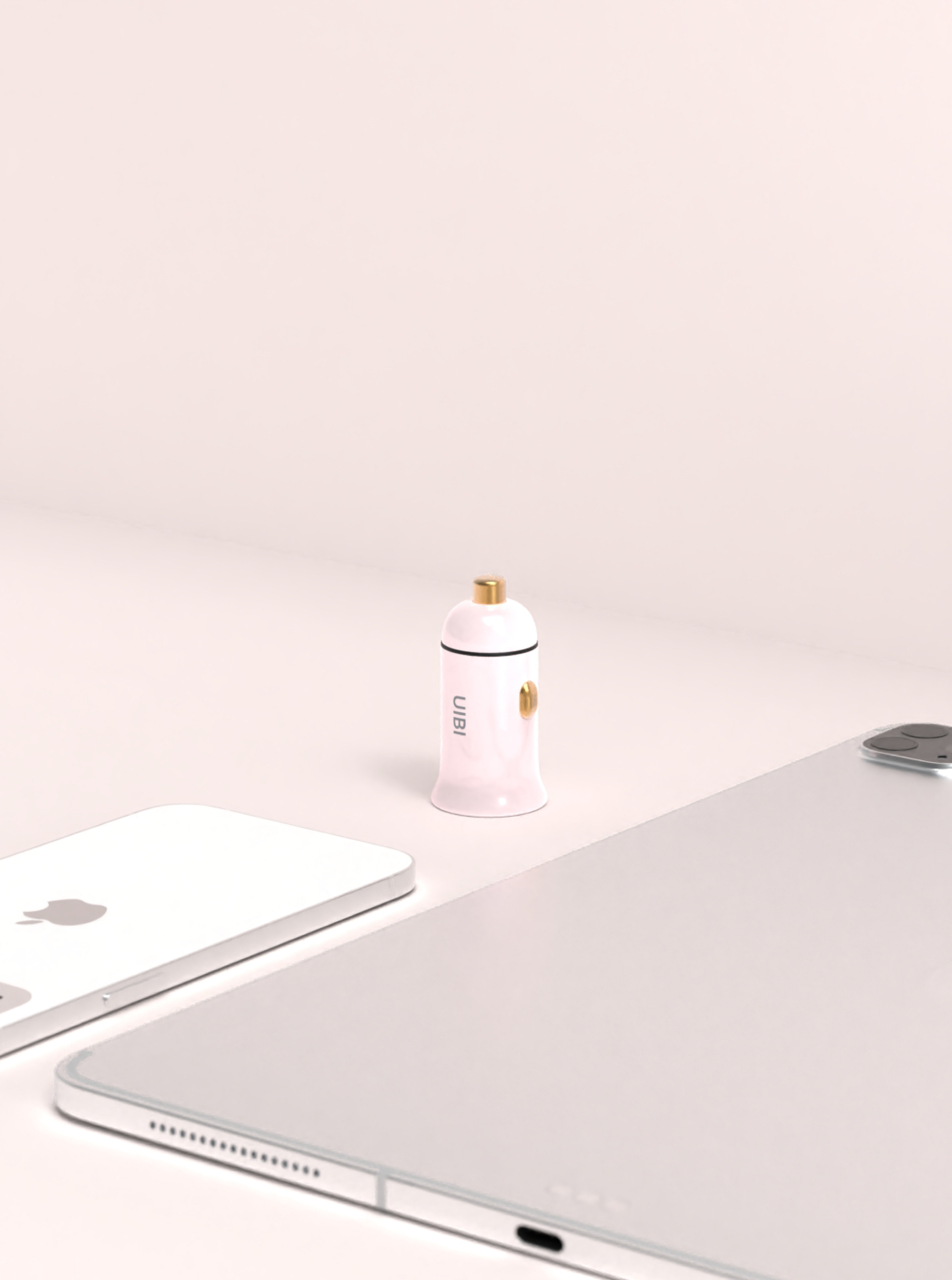 UIBI 30W 雙孔快充車充 (USB-C + USB A) | 少女粉