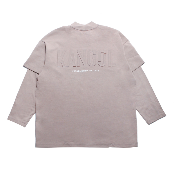 KANGOL 長袖 卡其 立體LOGO 假兩件 大學T 中性 6255100130