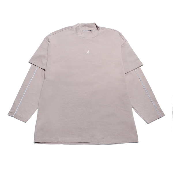 KANGOL 長袖 卡其 立體LOGO 假兩件 大學T 中性 6255100130