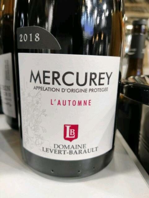 Levert Barault Mercurey L'Automne 2019