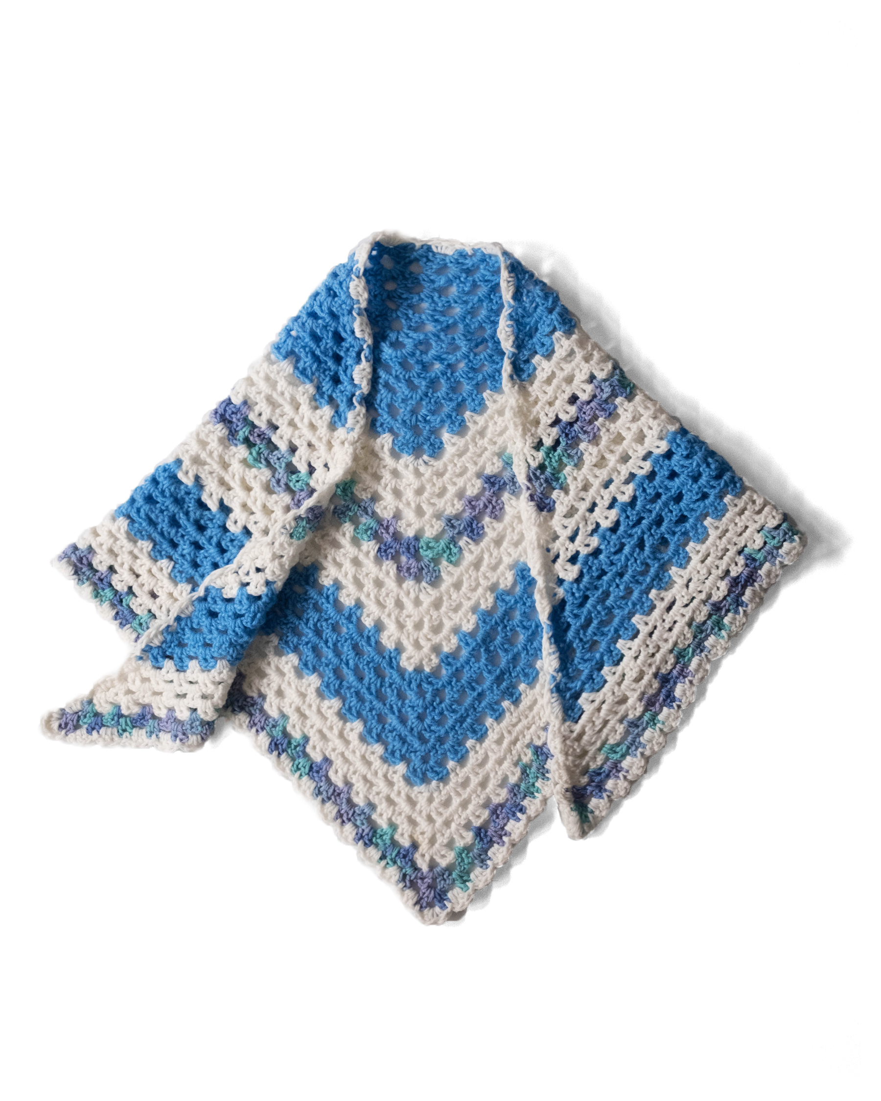 鉤織緹花三角披巾