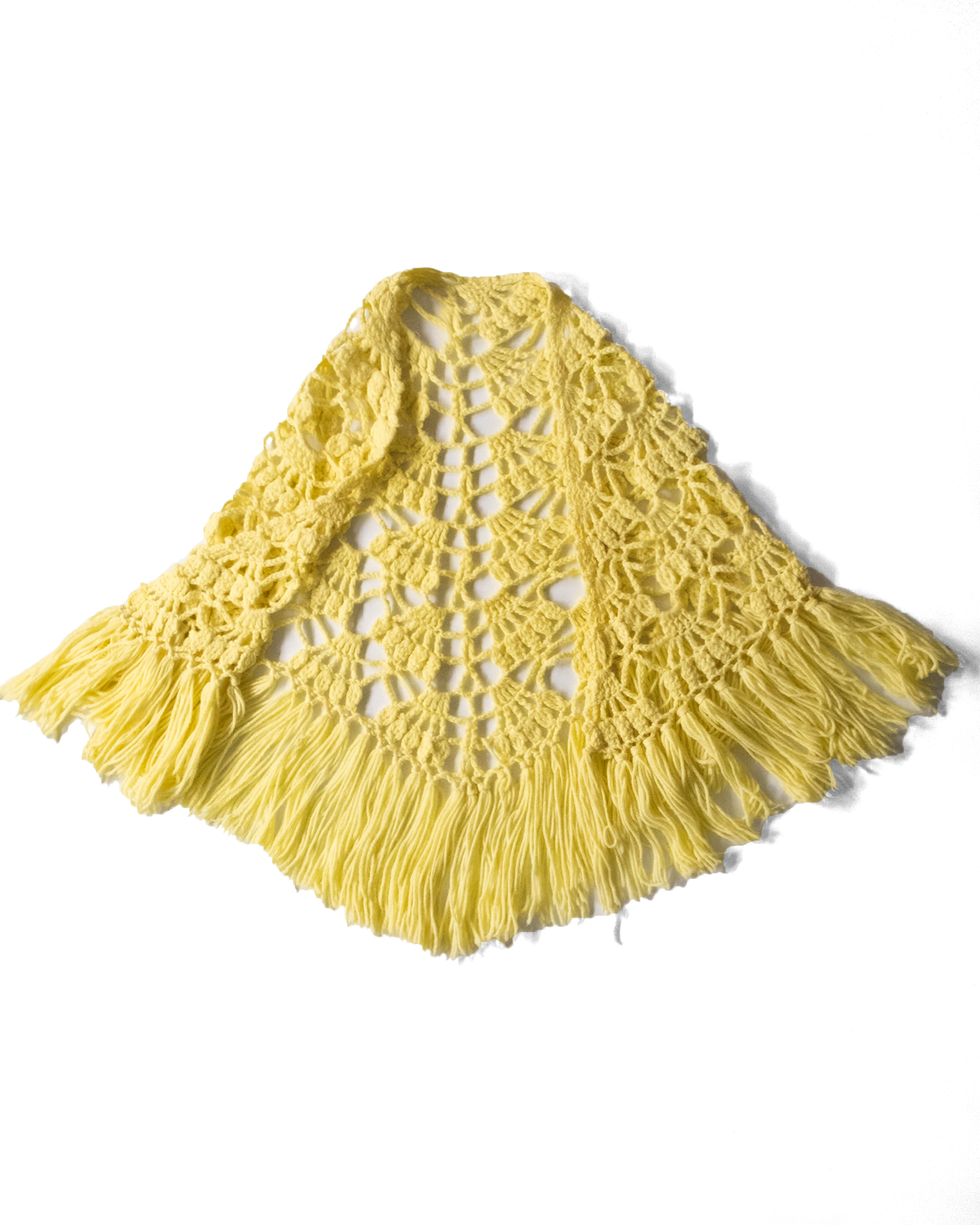 鉤織緹花三角披巾