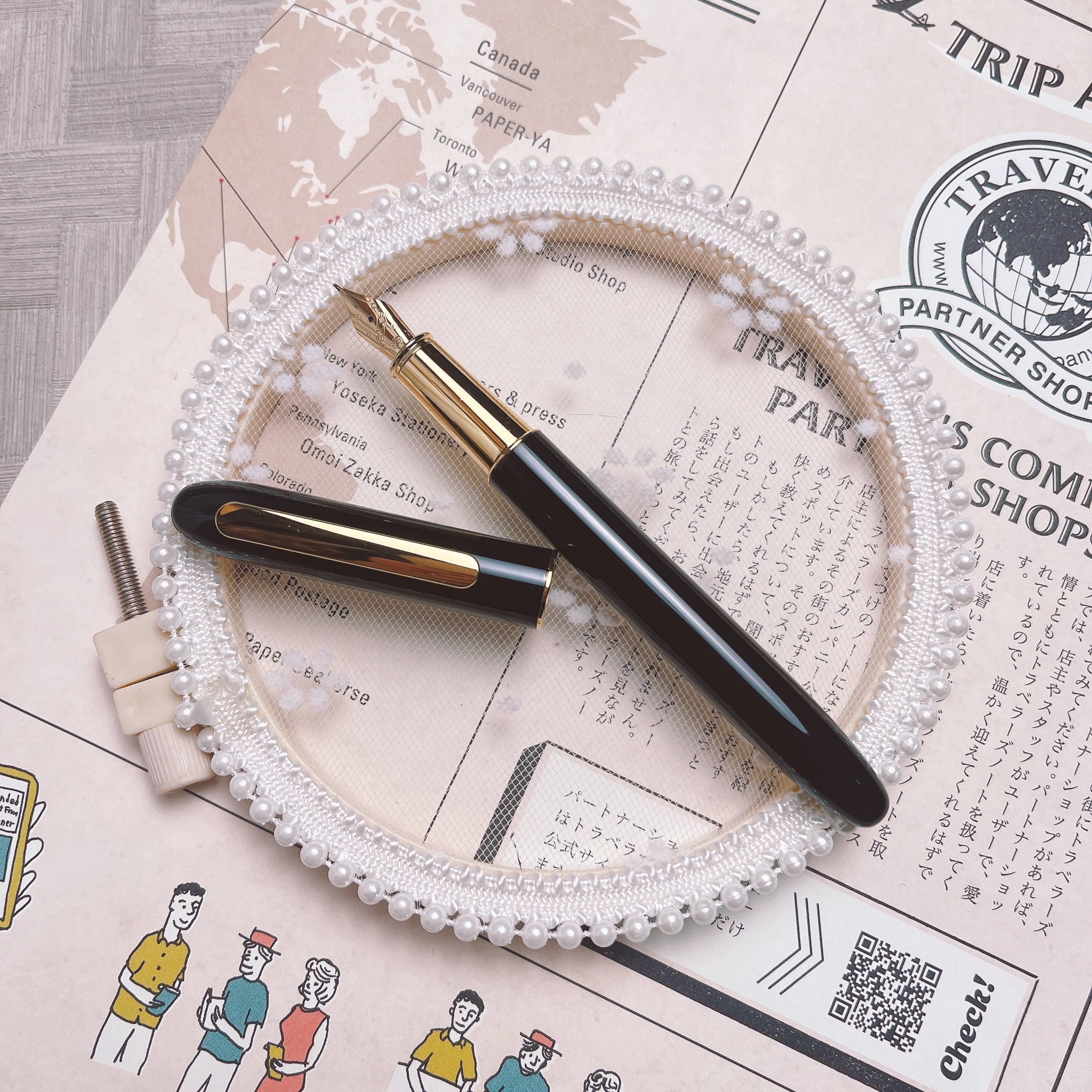 小品雅集 | 暗綠/暗黑漆 金夾 書法尖 鋼筆