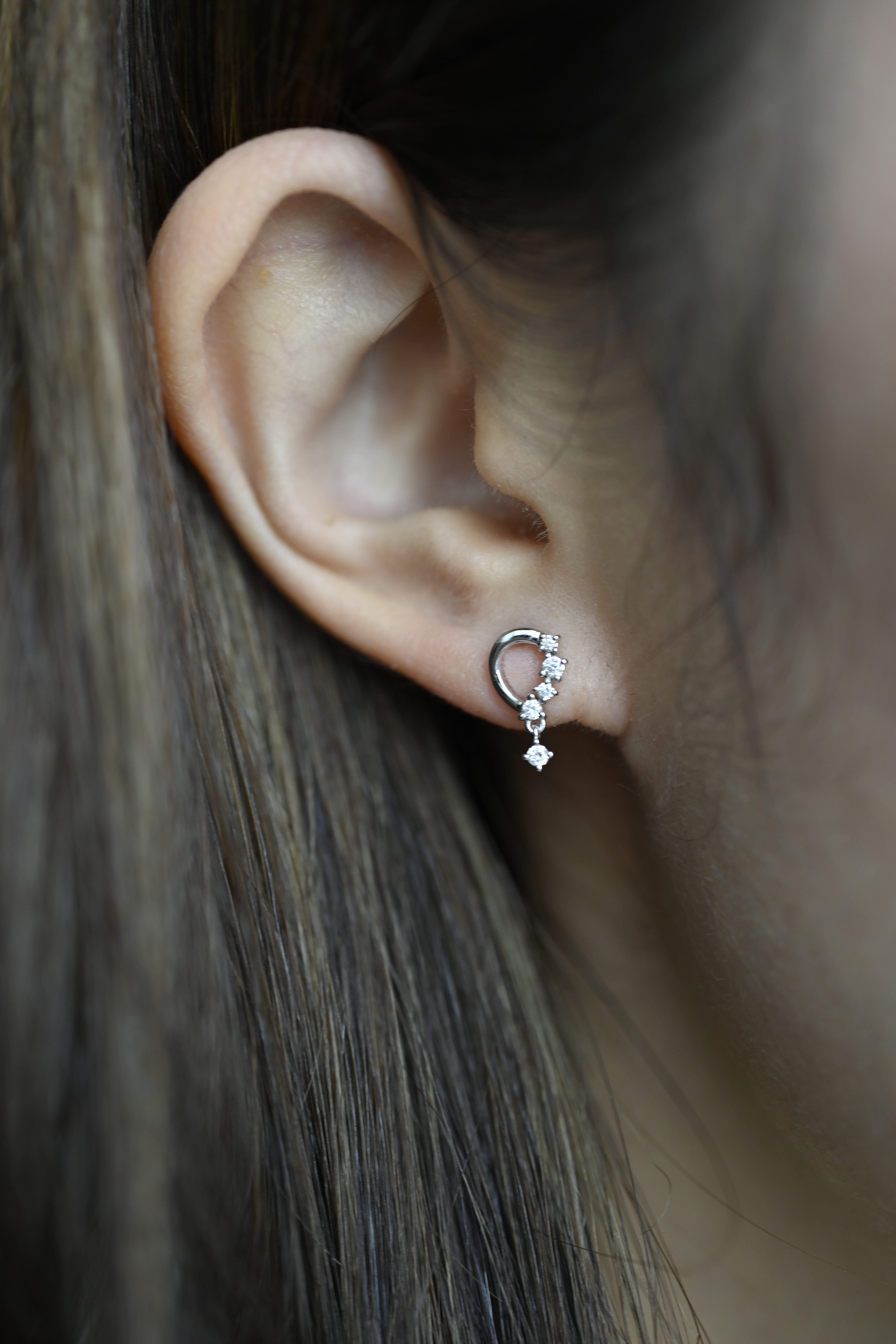 18K Water Drop Diamond Earring