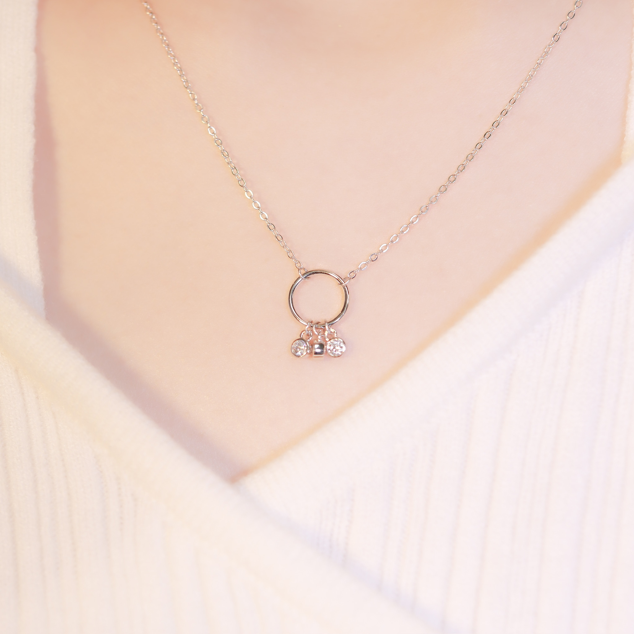 | 925 Silver・White Gold・Rose Gold | Shine For You Necklace（Silver / Rose Gold） | NE0985 |