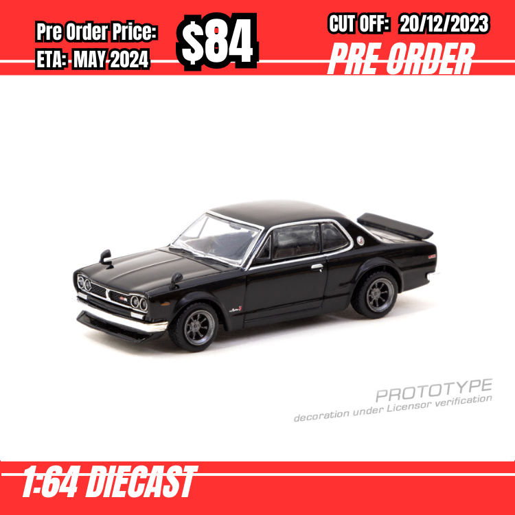 PO-$84 * Tarmac * 1:64 Nissan Skyline 2000 GT-R (KPGC10) Black  [OD07/12]