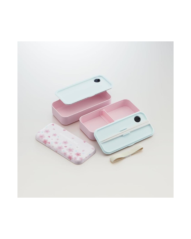 Skater 櫻花圖案2層便當盒 600ml