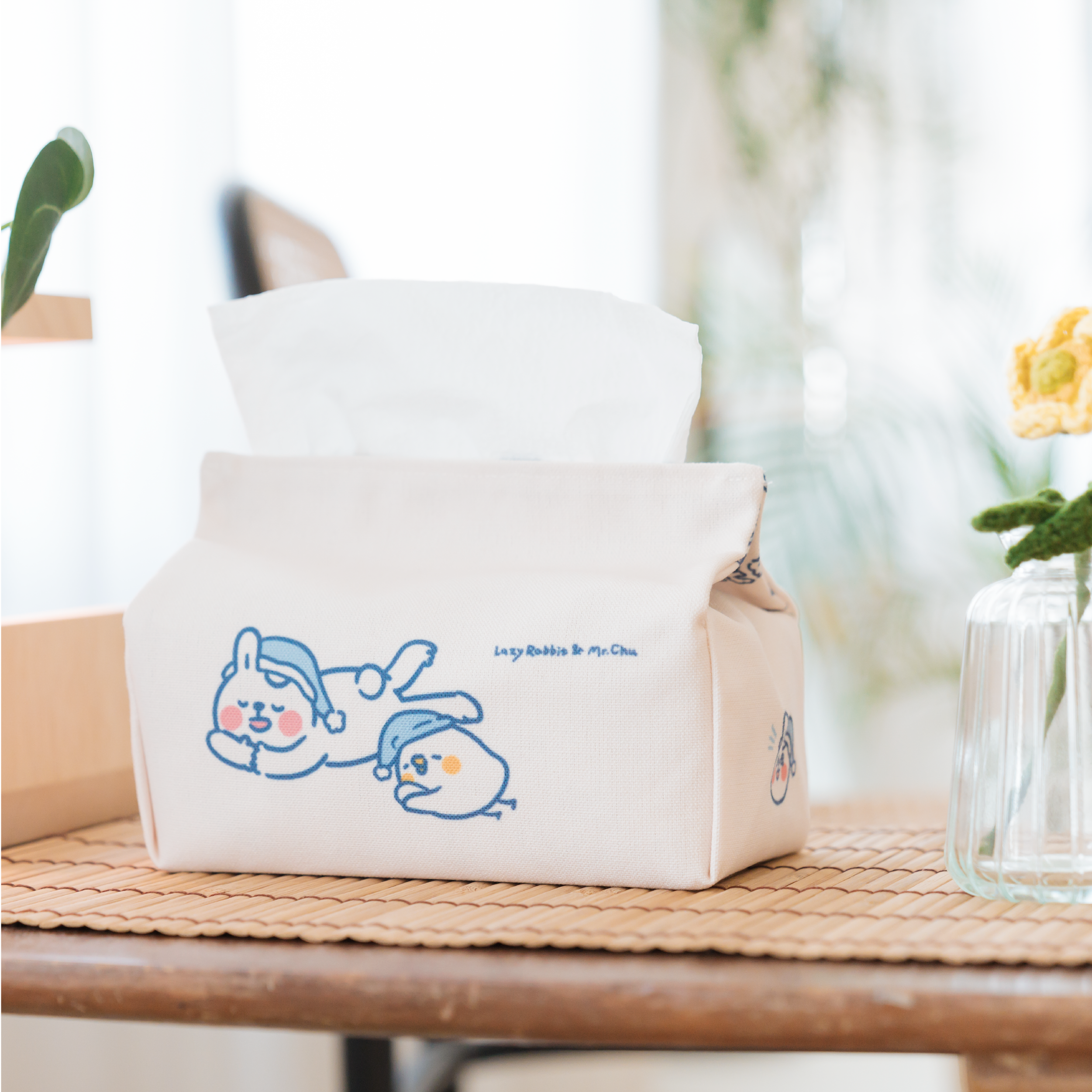 (獨家款)【懶散兔與啾先生x慢慢挑-面紙套】衛生紙 B.說聲晚安