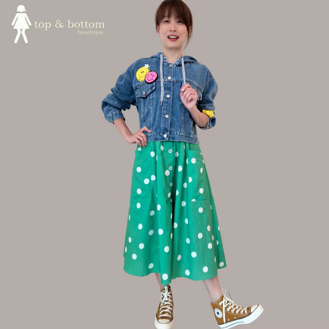 POLKA DOT POCKET MIDI SKIRT